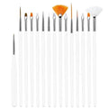 Nail Art Brush Set White 15Pcs