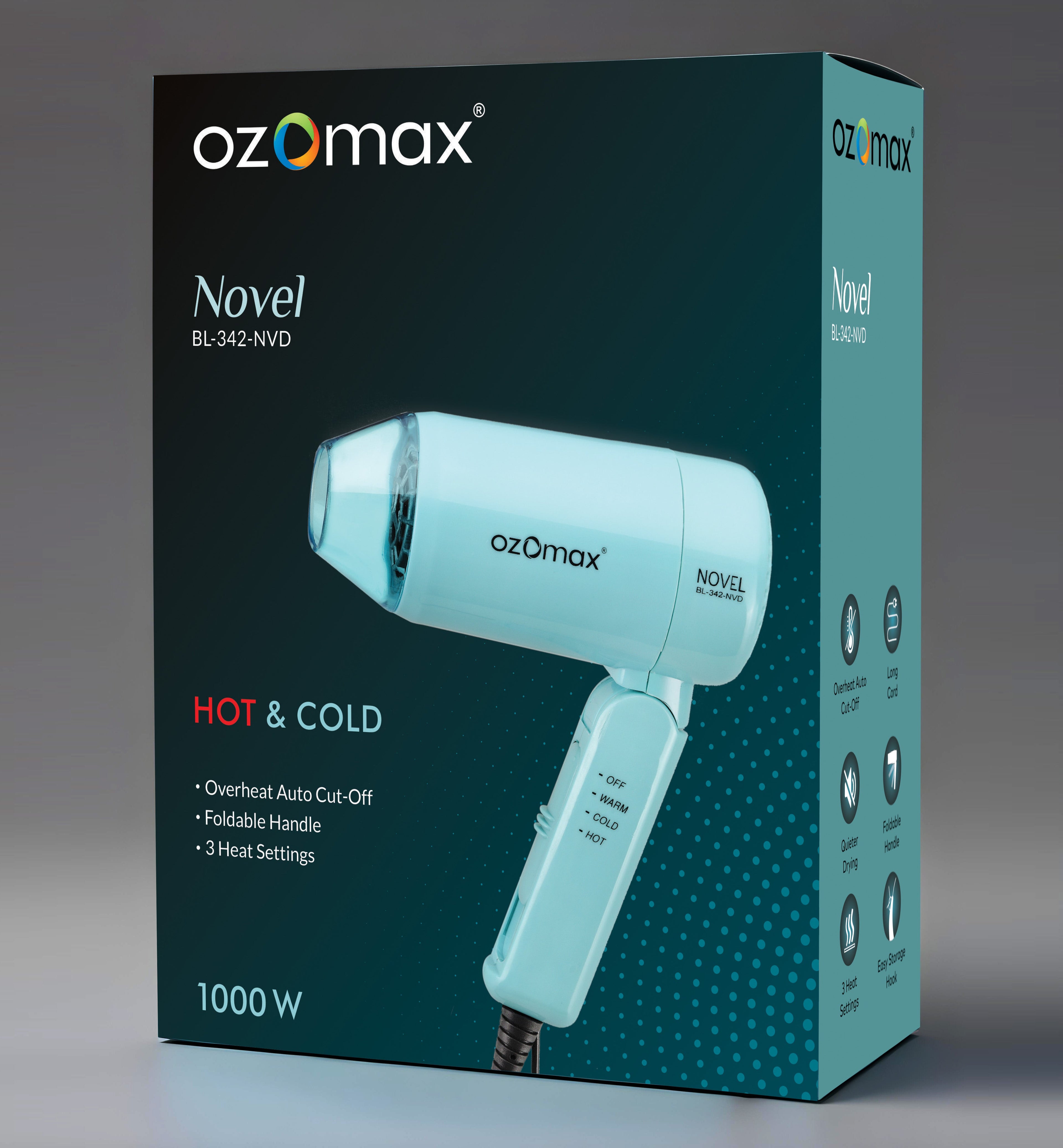 NOVEL HOT & COLD HAIR DRYER 1000 WATT
