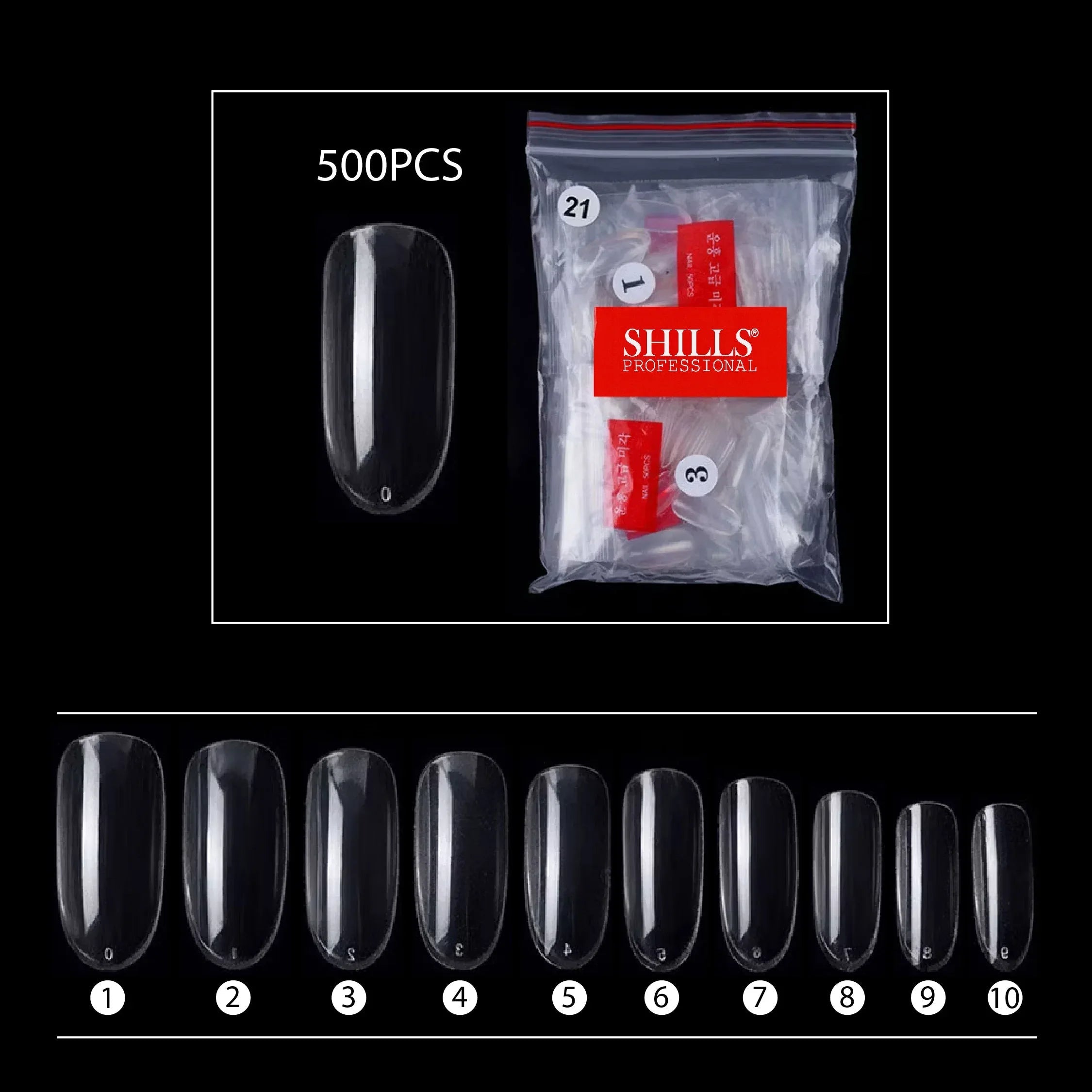 PKT 500pcs Oval Shape Nail Tips Clear