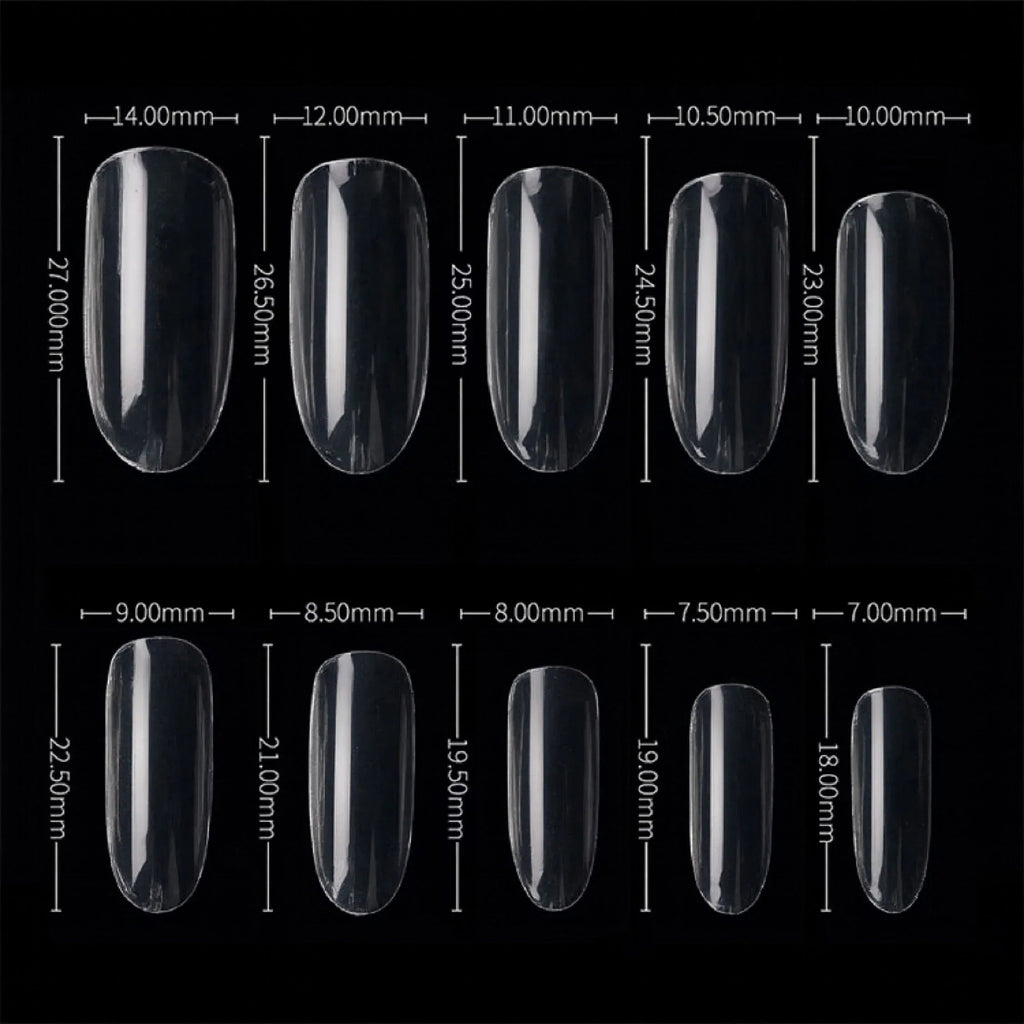 PKT 500pcs Oval Shape Nail Tips Clear