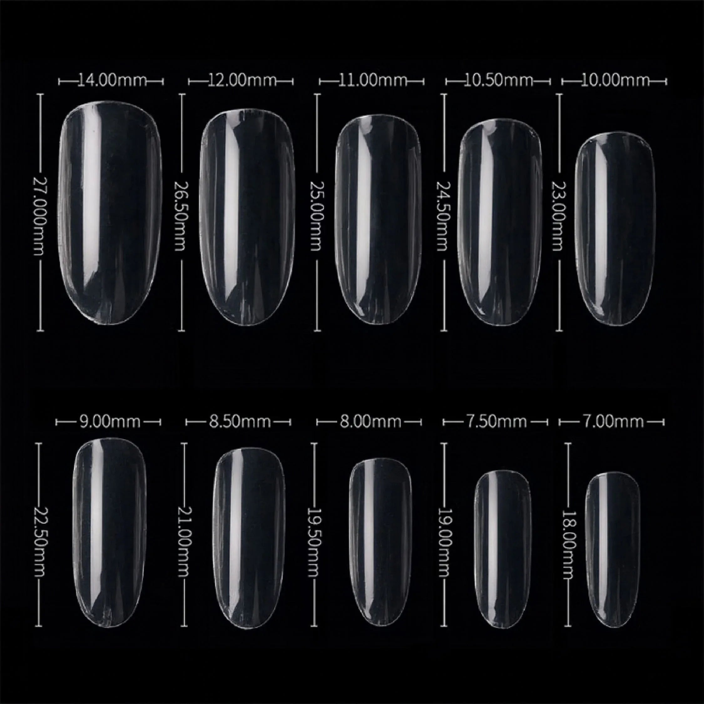 PKT 500pcs Oval Shape Nail Tips Clear