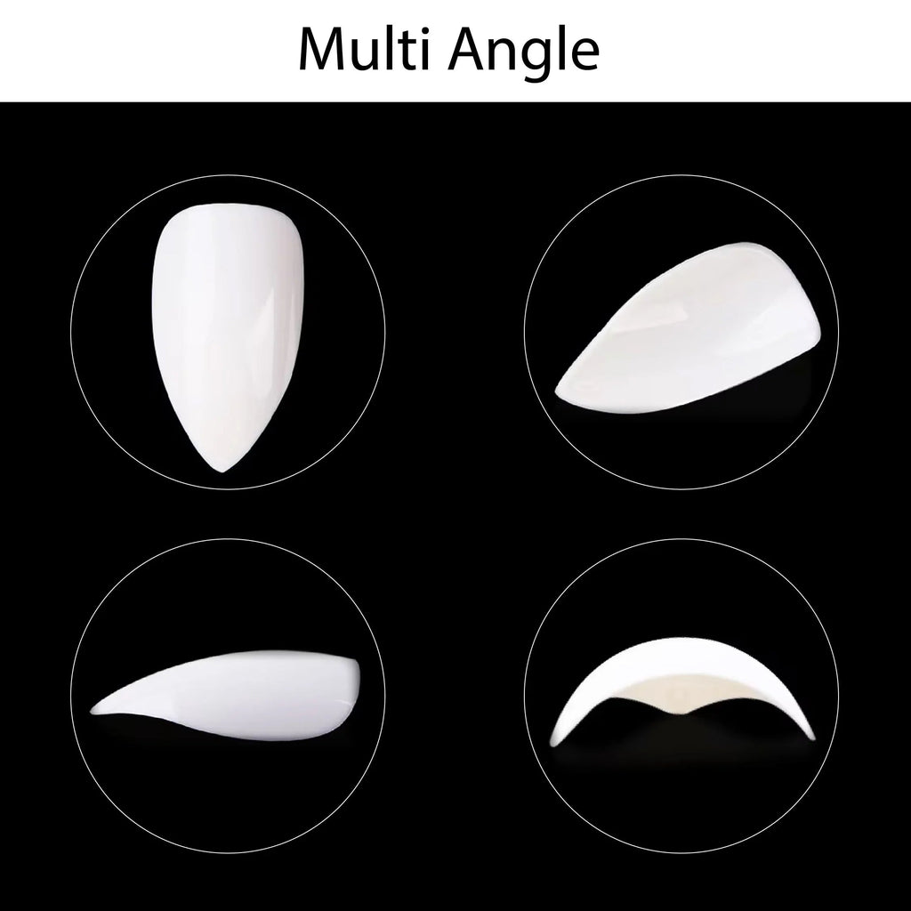 PKT 500pcs Pen Pointed Shape Nail Tips Natural