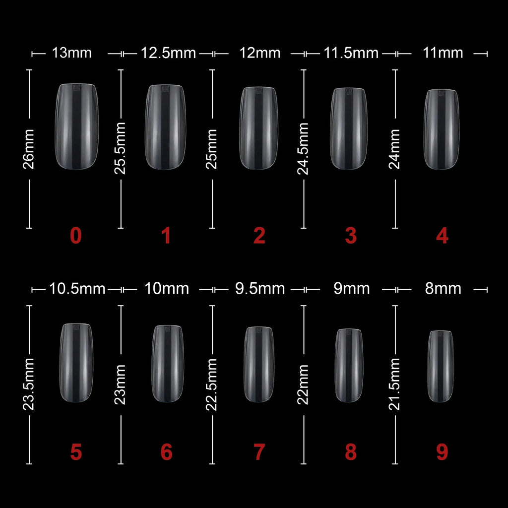 Soft Gel Square Tips-PT12-CLEAR