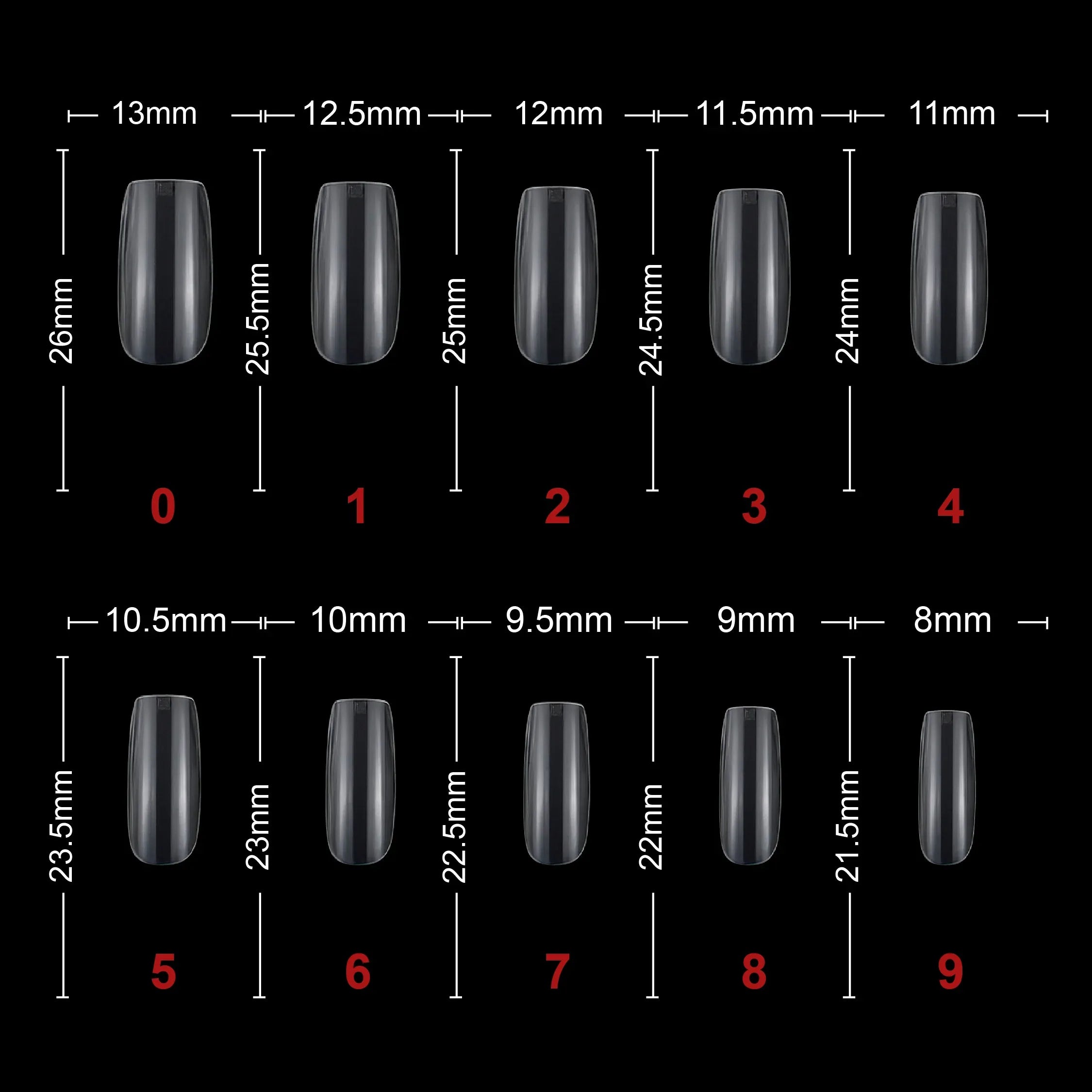 Soft Gel Square Tips-PT12-CLEAR