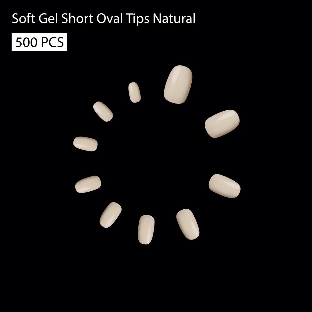 Soft Gel Short Oval Tip-PT23-NATURAL