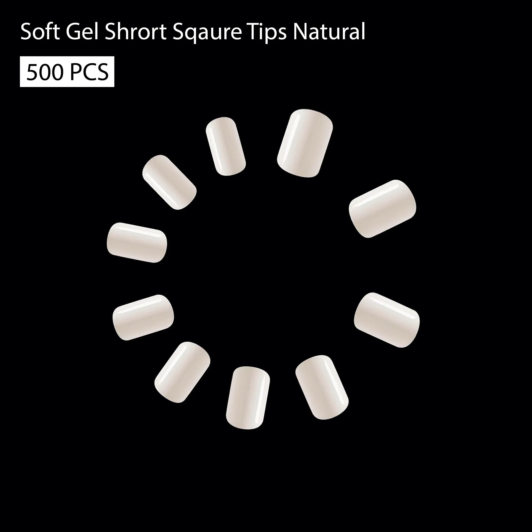 Soft Gel Short Square Tip -PT25-NATURAL