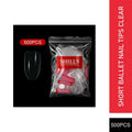 PKT 500pcs Short Ballet Nail Tips Clear