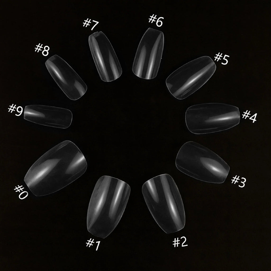 PKT 500pcs Short Ballet Nail Tips Clear