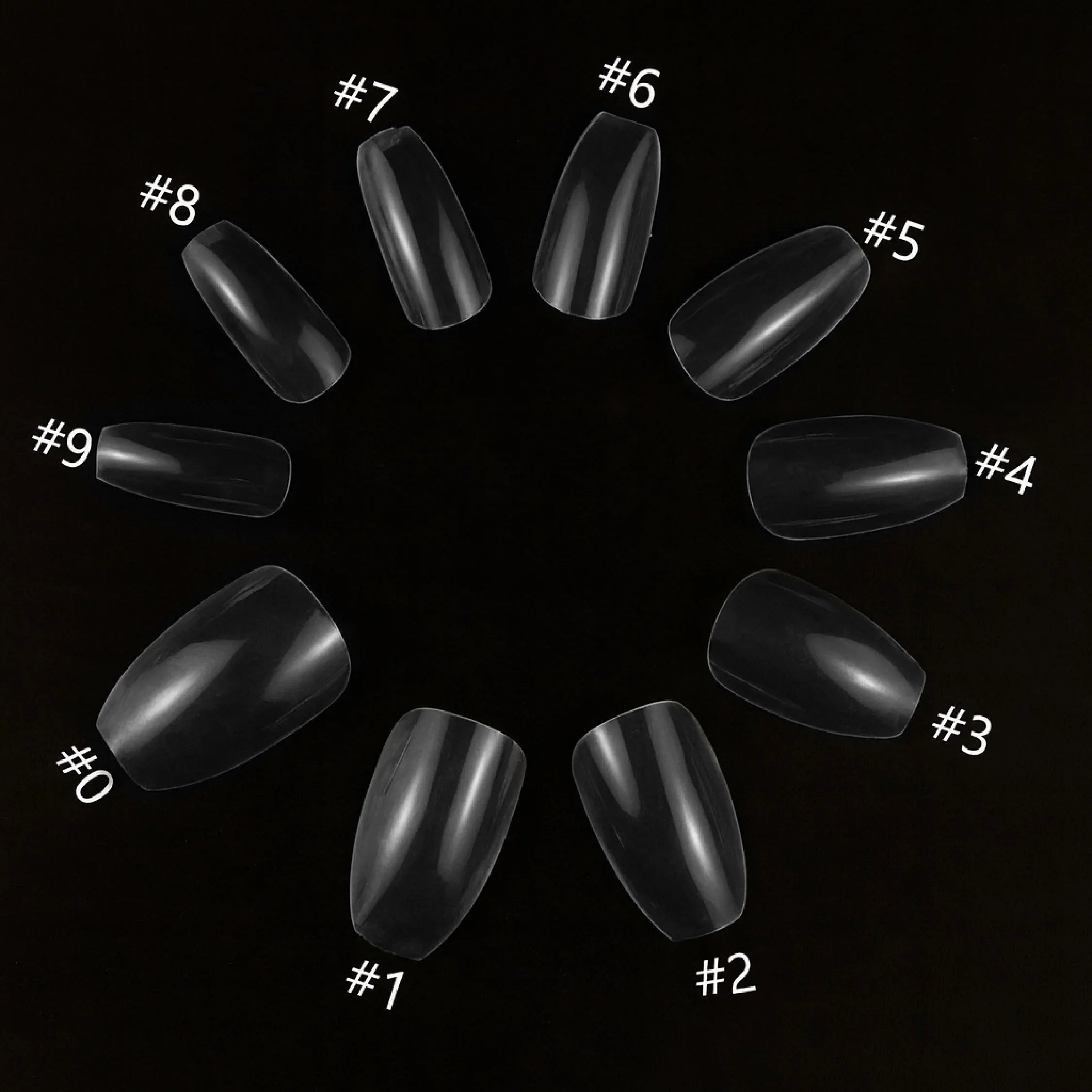 PKT 500pcs Short Ballet Nail Tips Clear