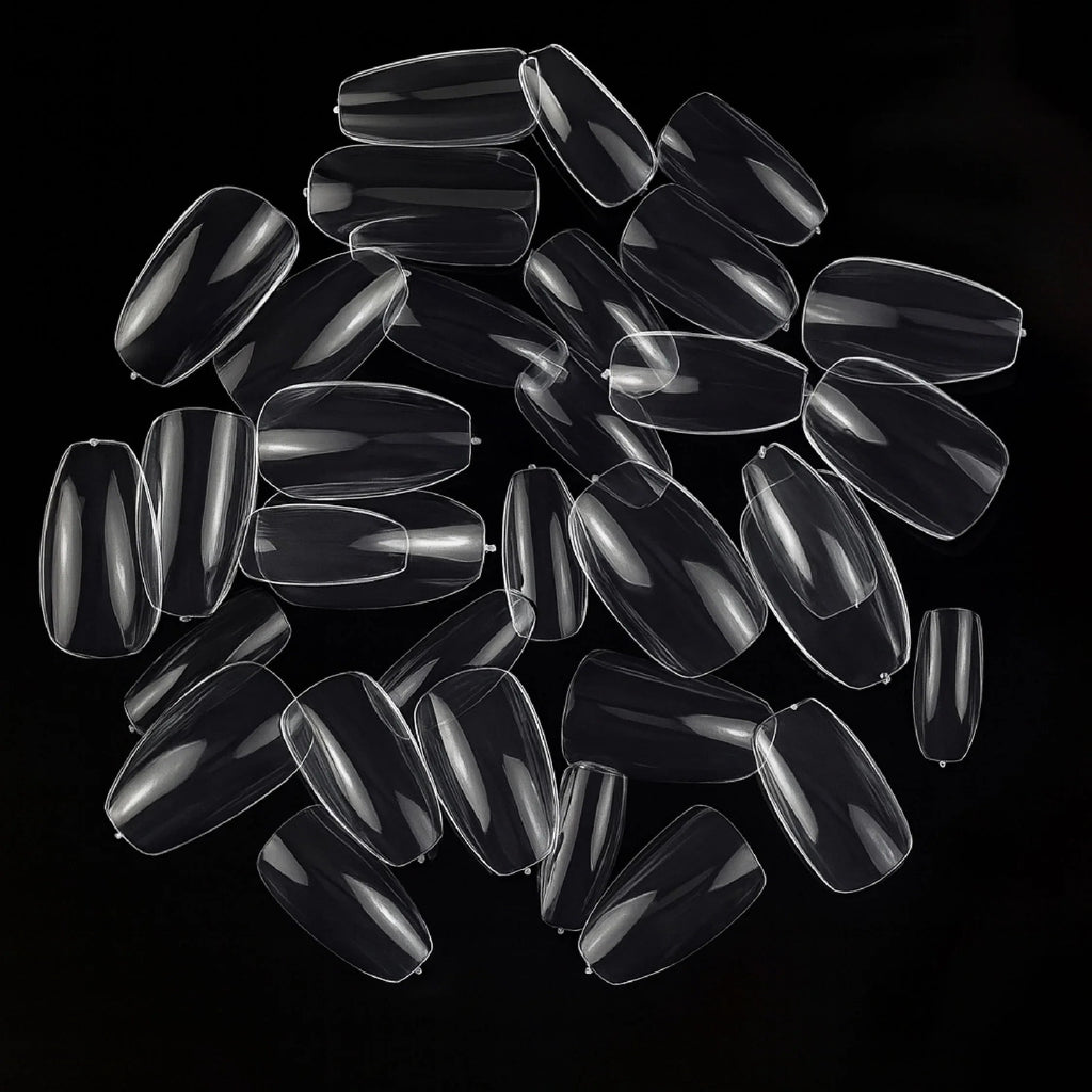 PKT 500pcs Short Ballet Nail Tips Clear