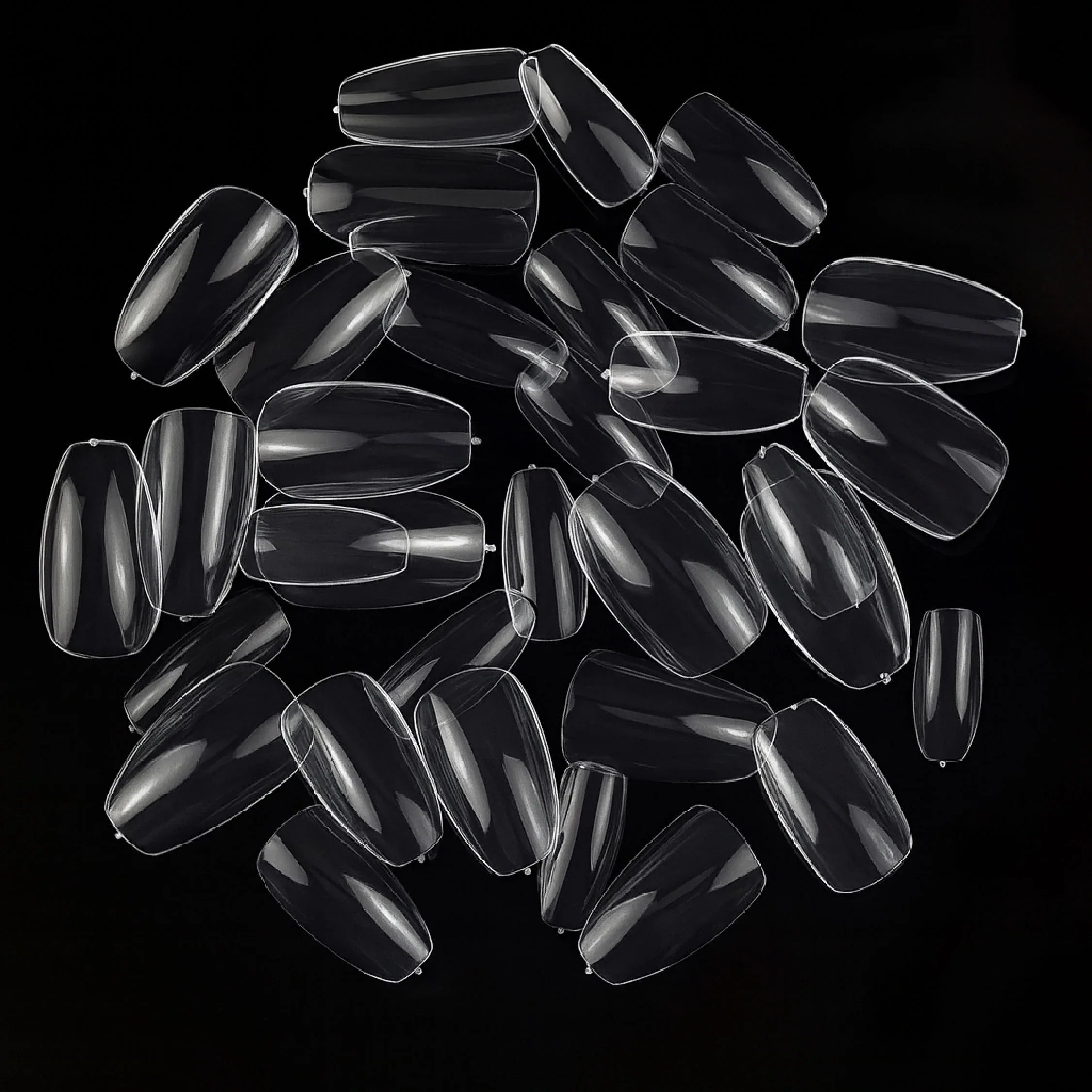 PKT 500pcs Short Ballet Nail Tips Clear