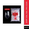 PKT 500pcs Short Oval Nail Tips Clear