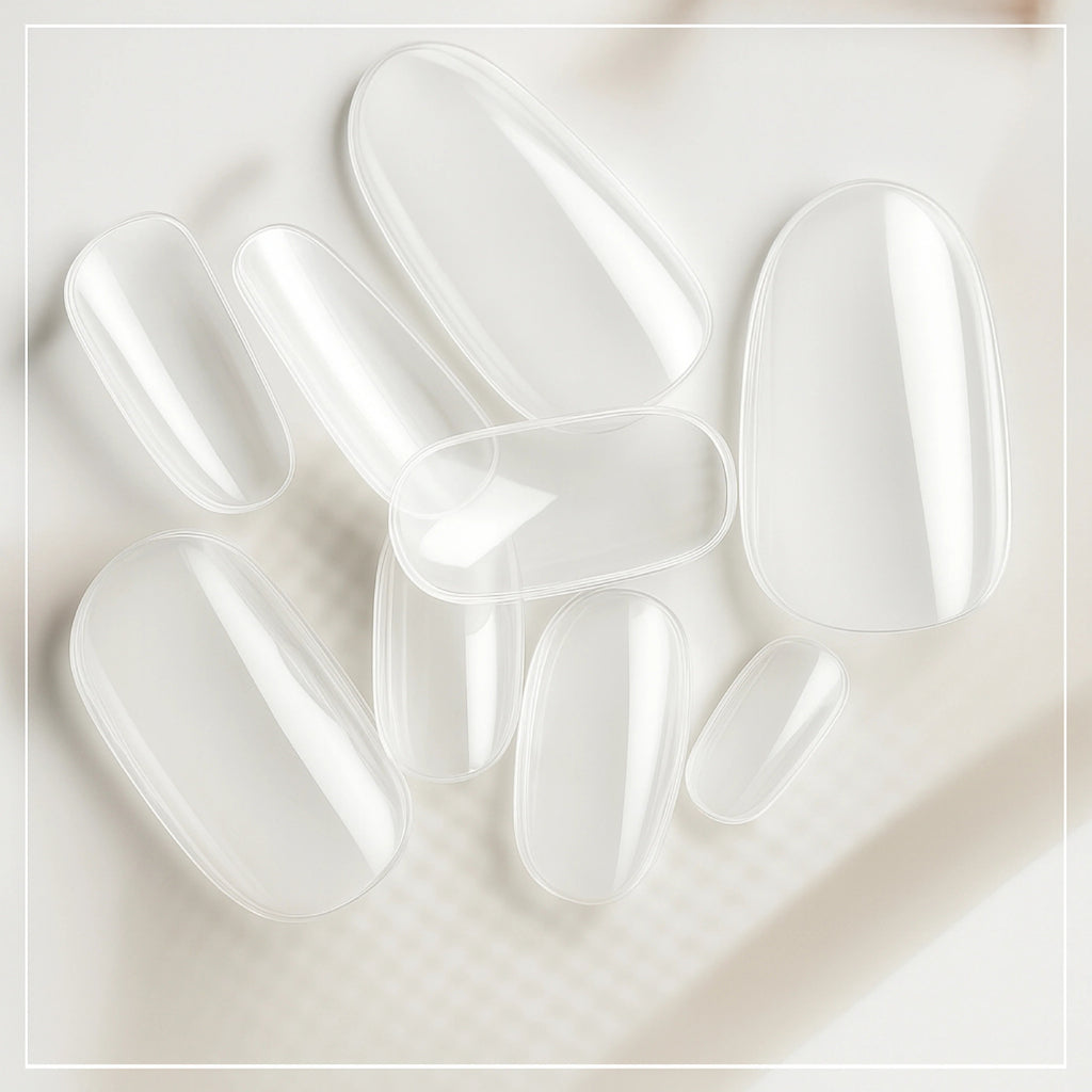 PKT 500pcs Short Oval Nail Tips Clear