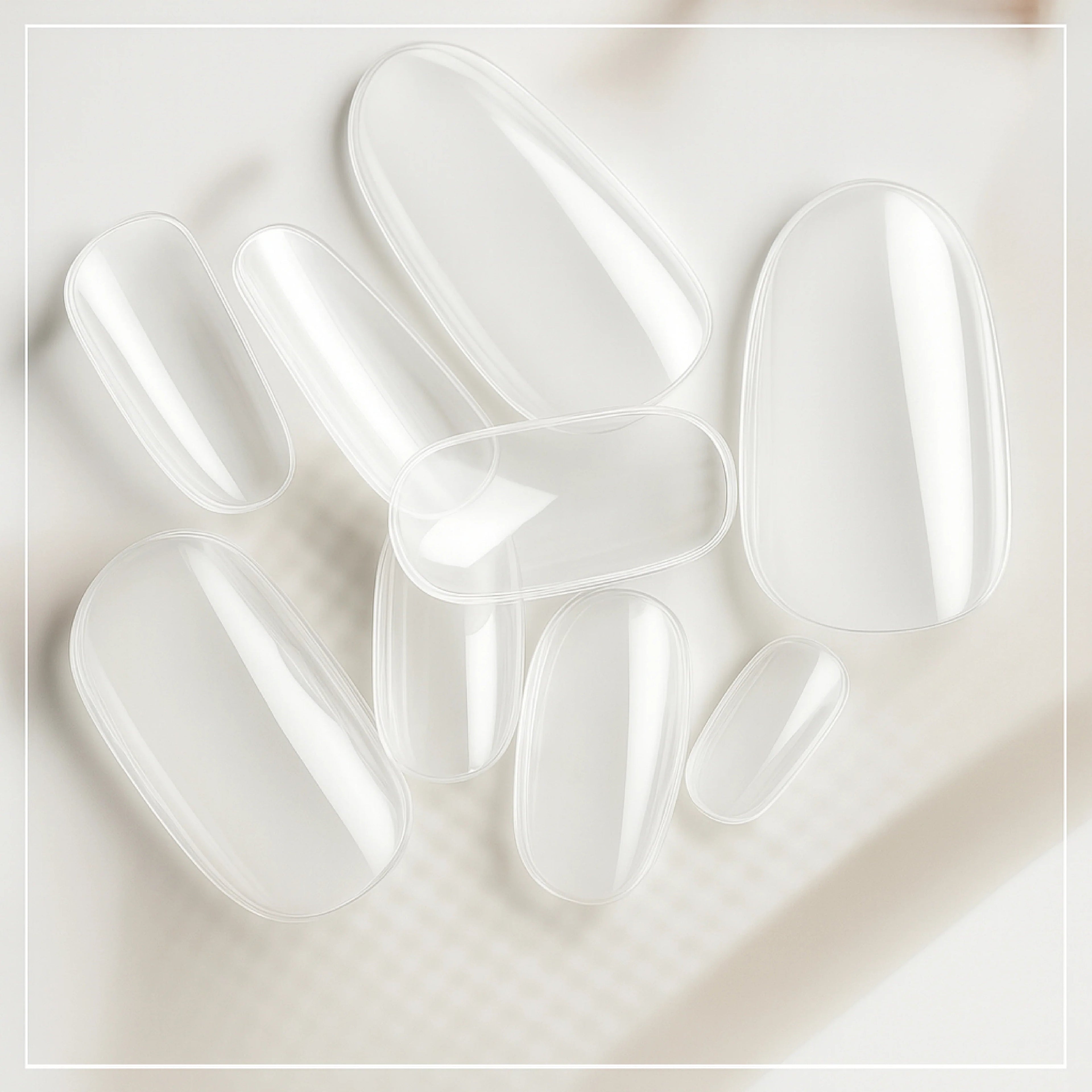 PKT 500pcs Short Oval Nail Tips Clear