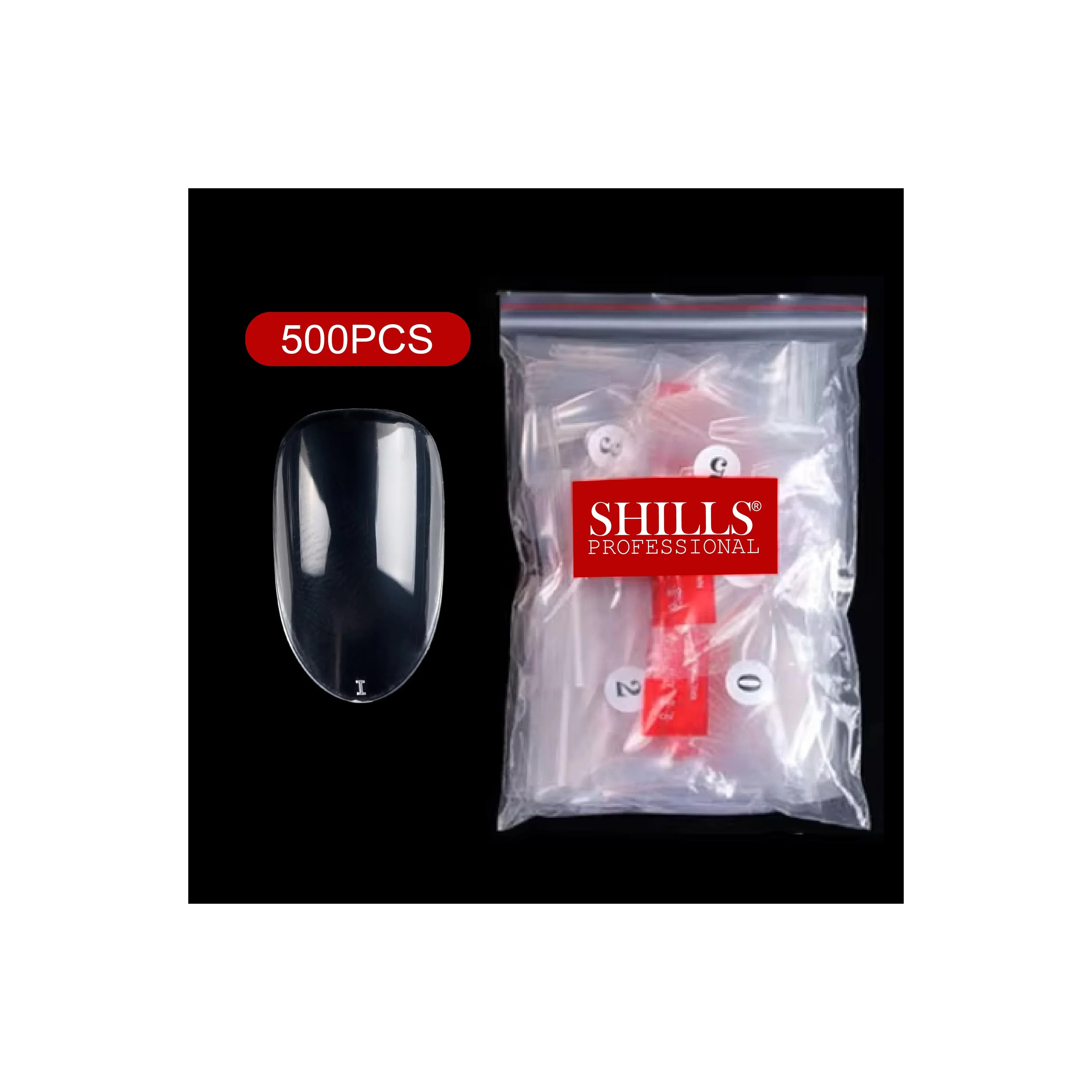 PKT 500pcs Short Oval Nail Tips Clear