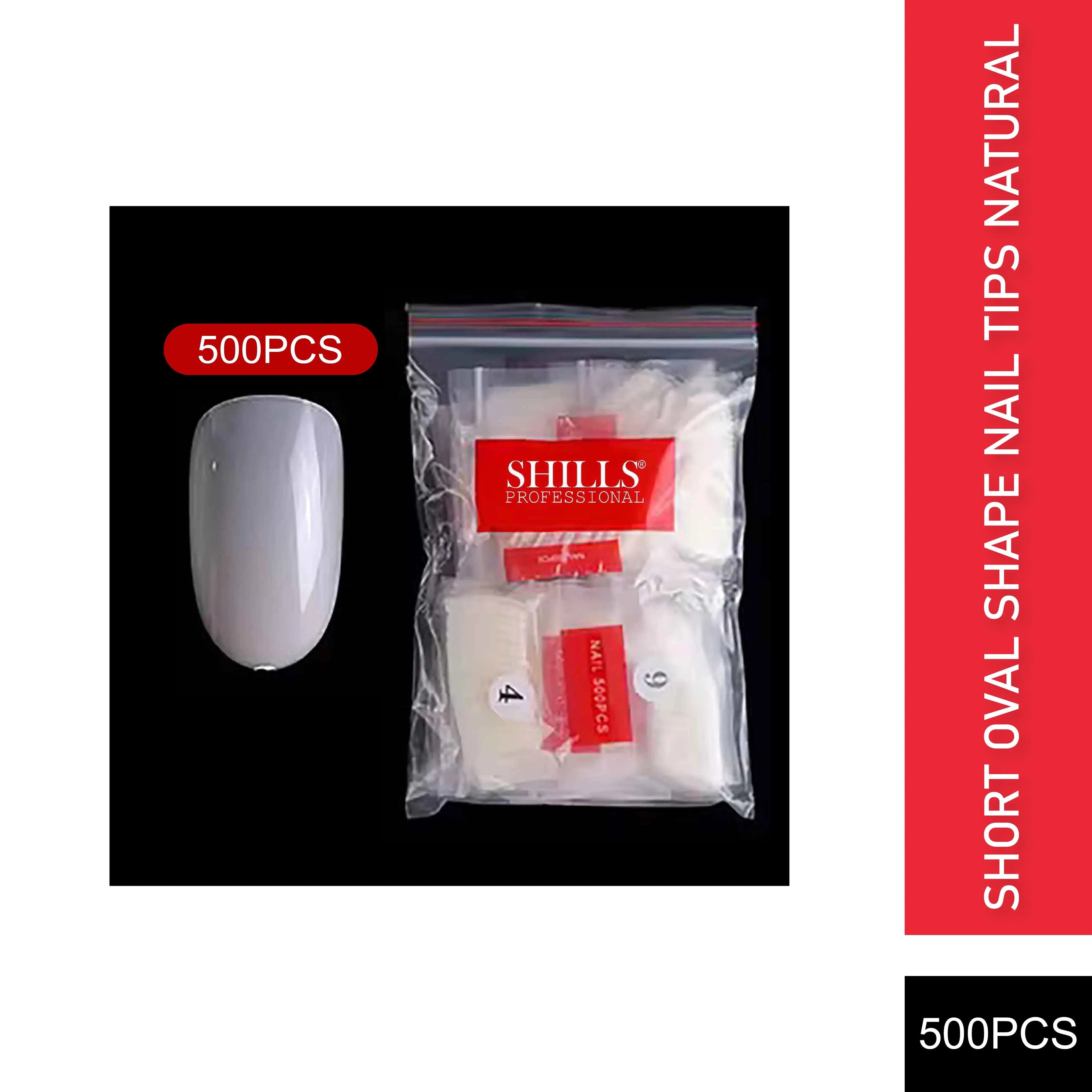 PKT 500pcs Short Oval Shape Nail Tips Natural