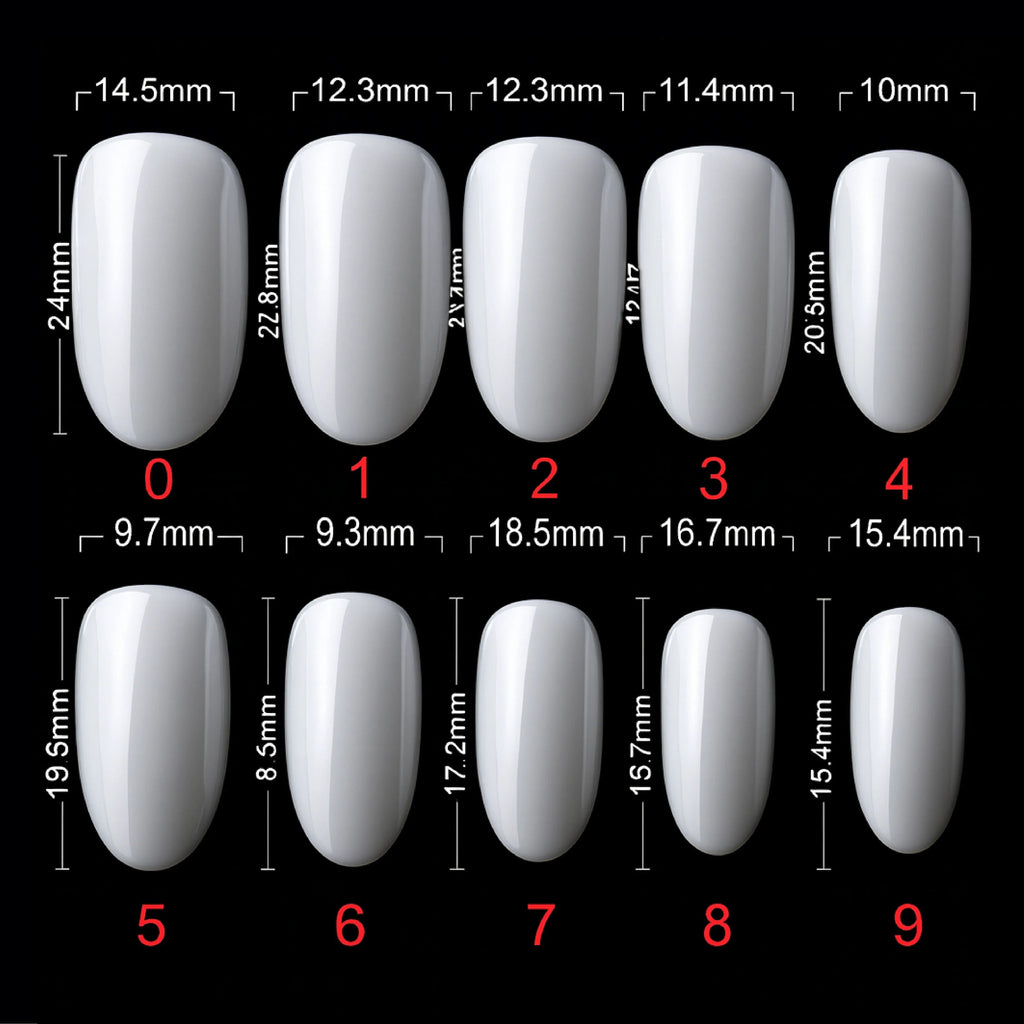 PKT 500pcs Short Oval Shape Nail Tips Natural