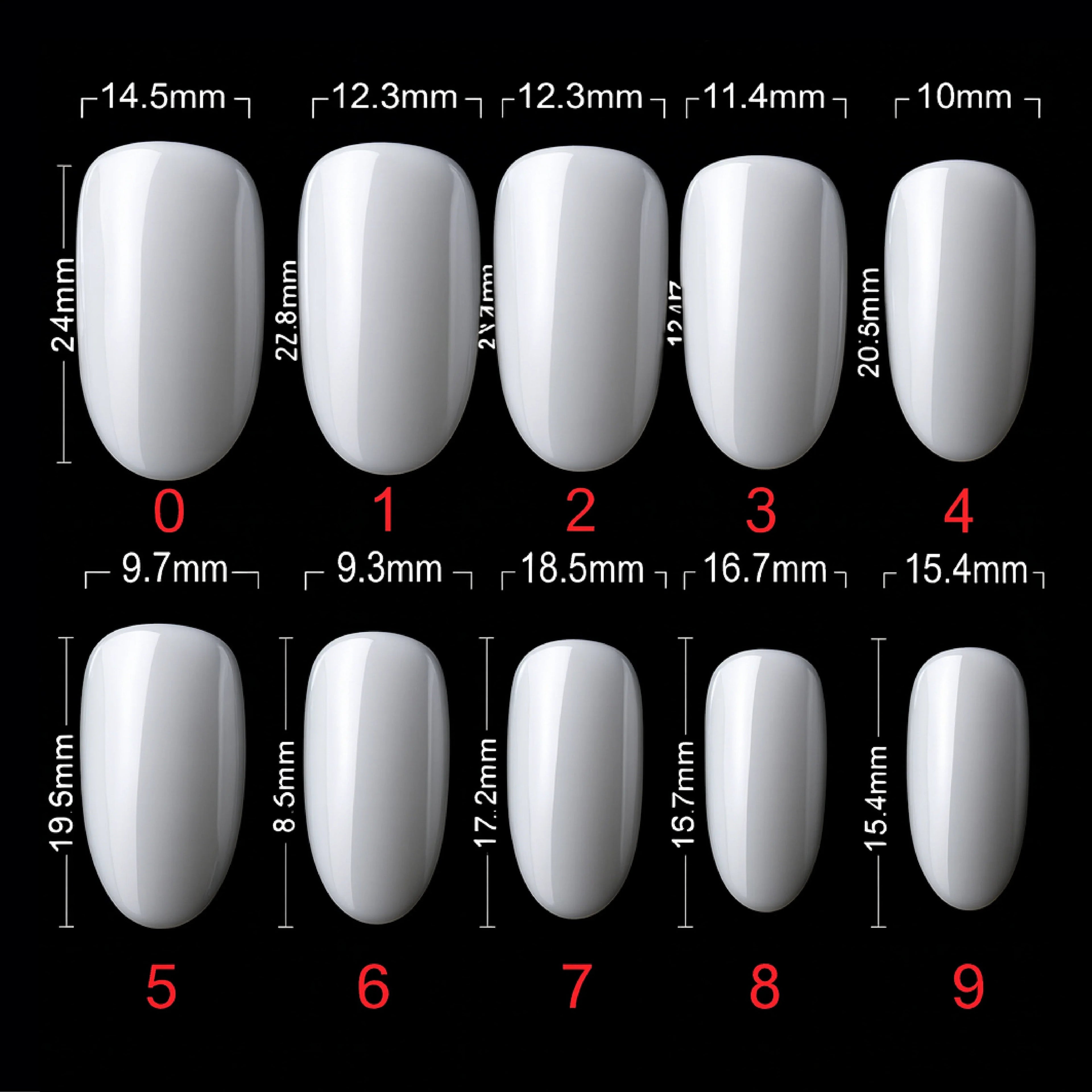 PKT 500pcs Short Oval Shape Nail Tips Natural