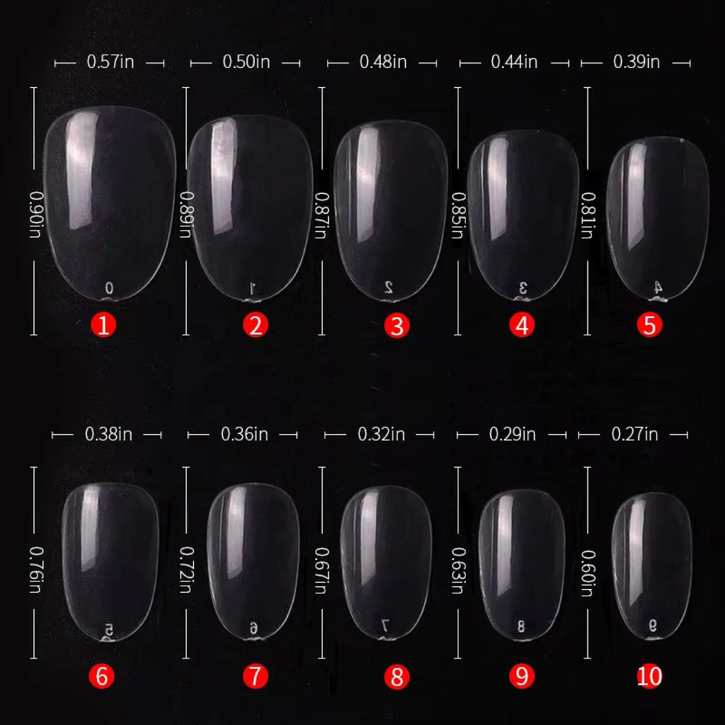 PKT 500pcs Short Round Shape Nail Tips Clear