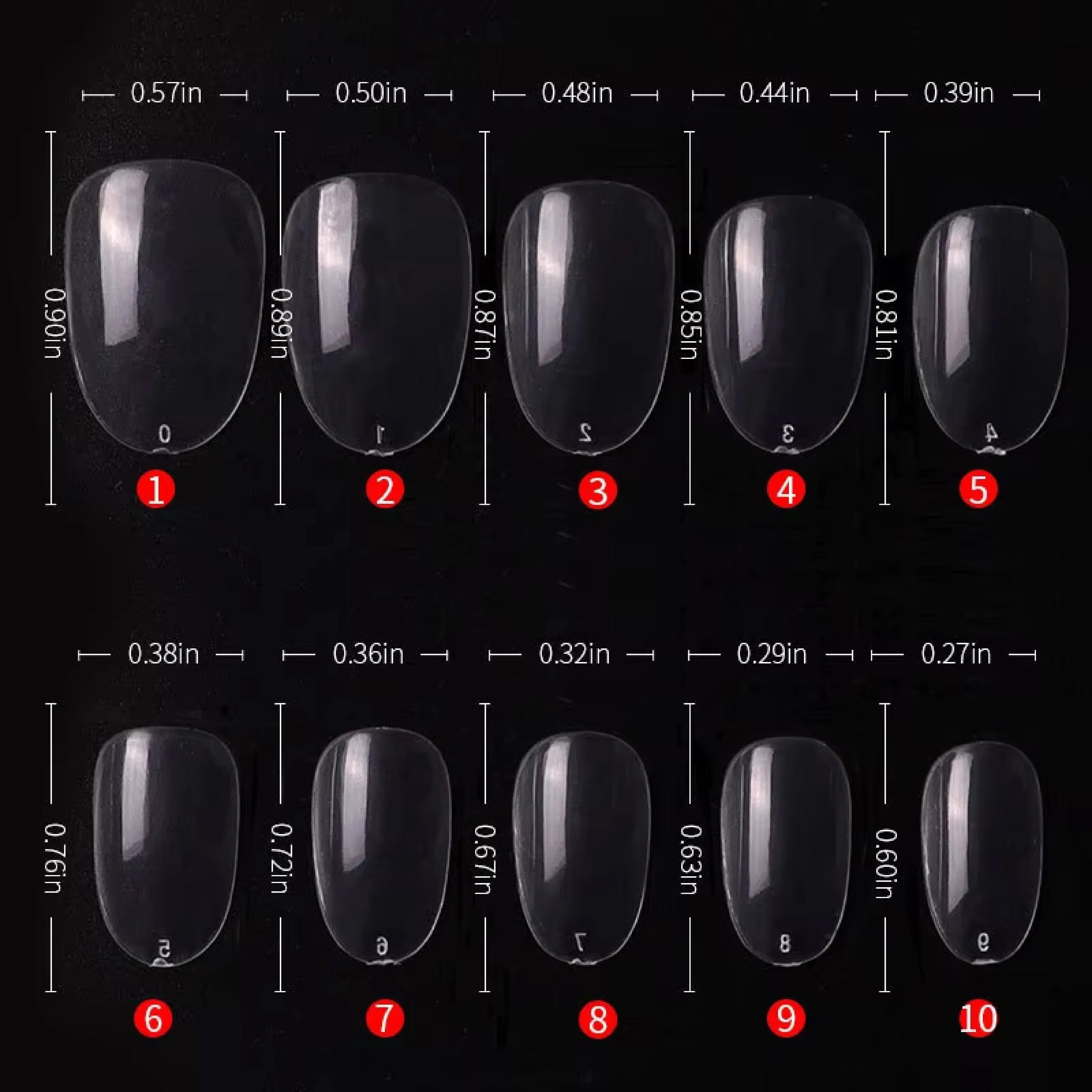 PKT 500pcs Short Round Shape Nail Tips Clear