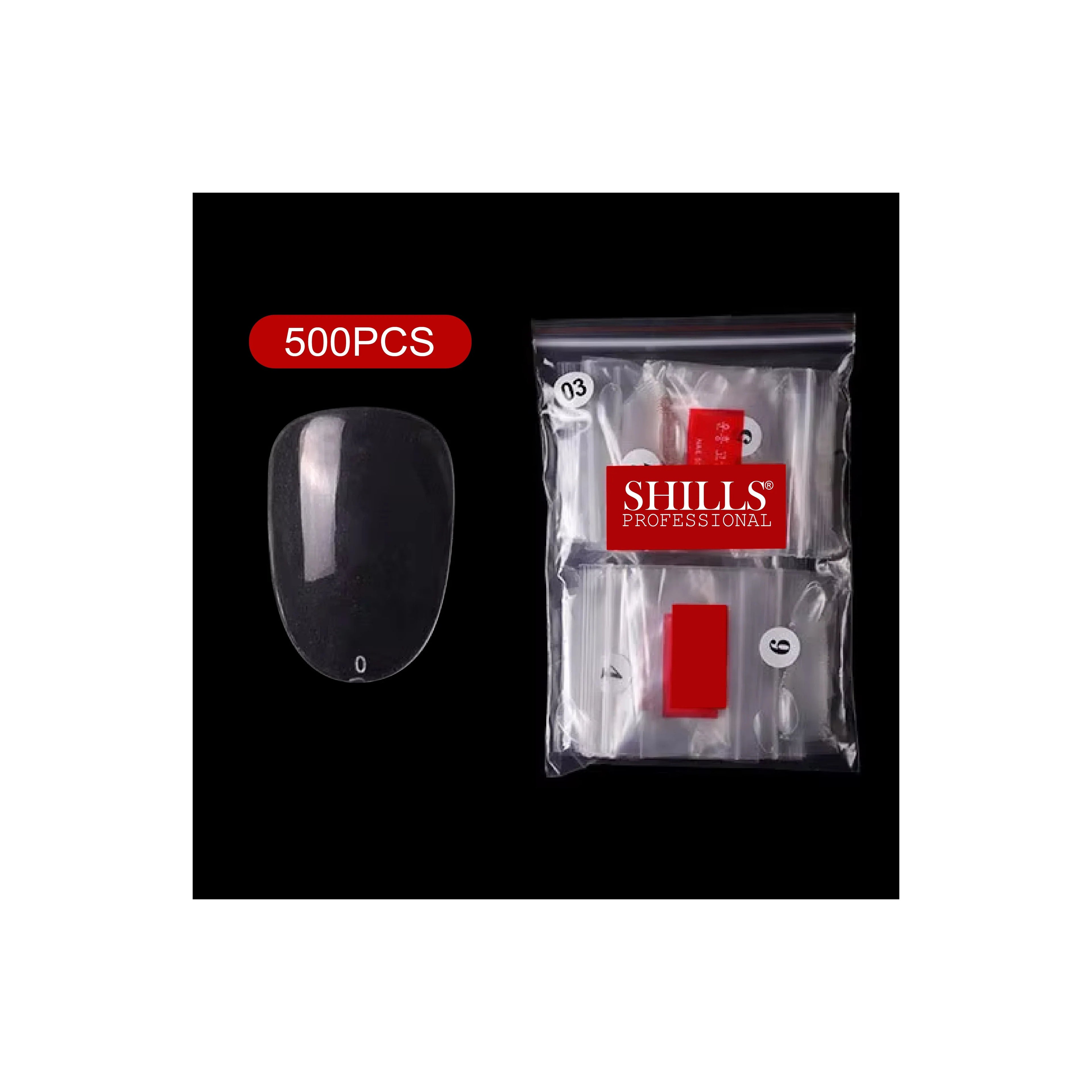 PKT 500pcs Short Round Shape Nail Tips Clear