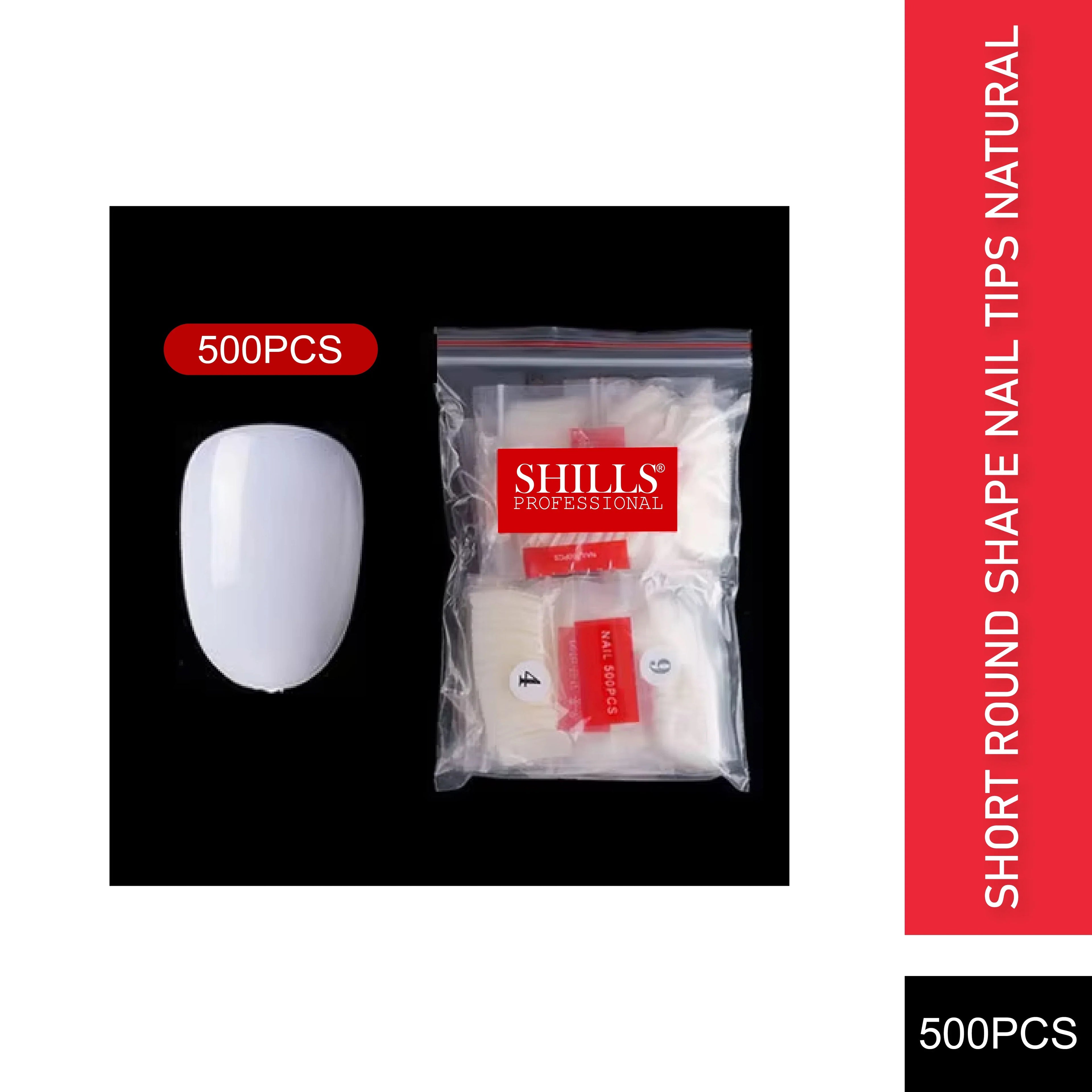 PKT 500pcs Short Round Shape Nail Tips Natural