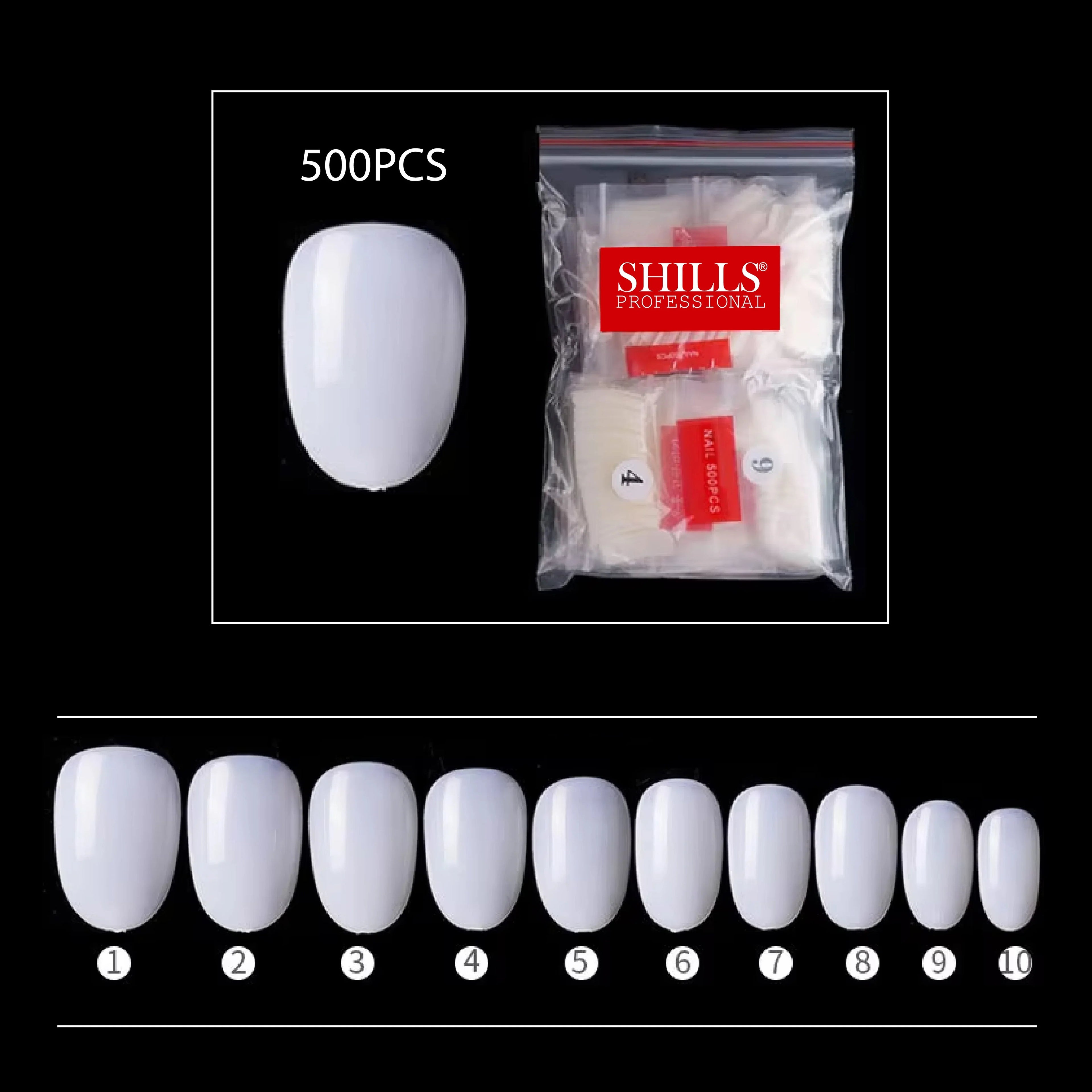 PKT 500pcs Short Round Shape Nail Tips Natural