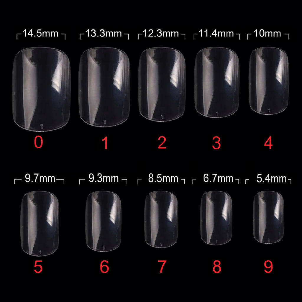 PKT 500pcs Short Full Cover Nail Tips Clear