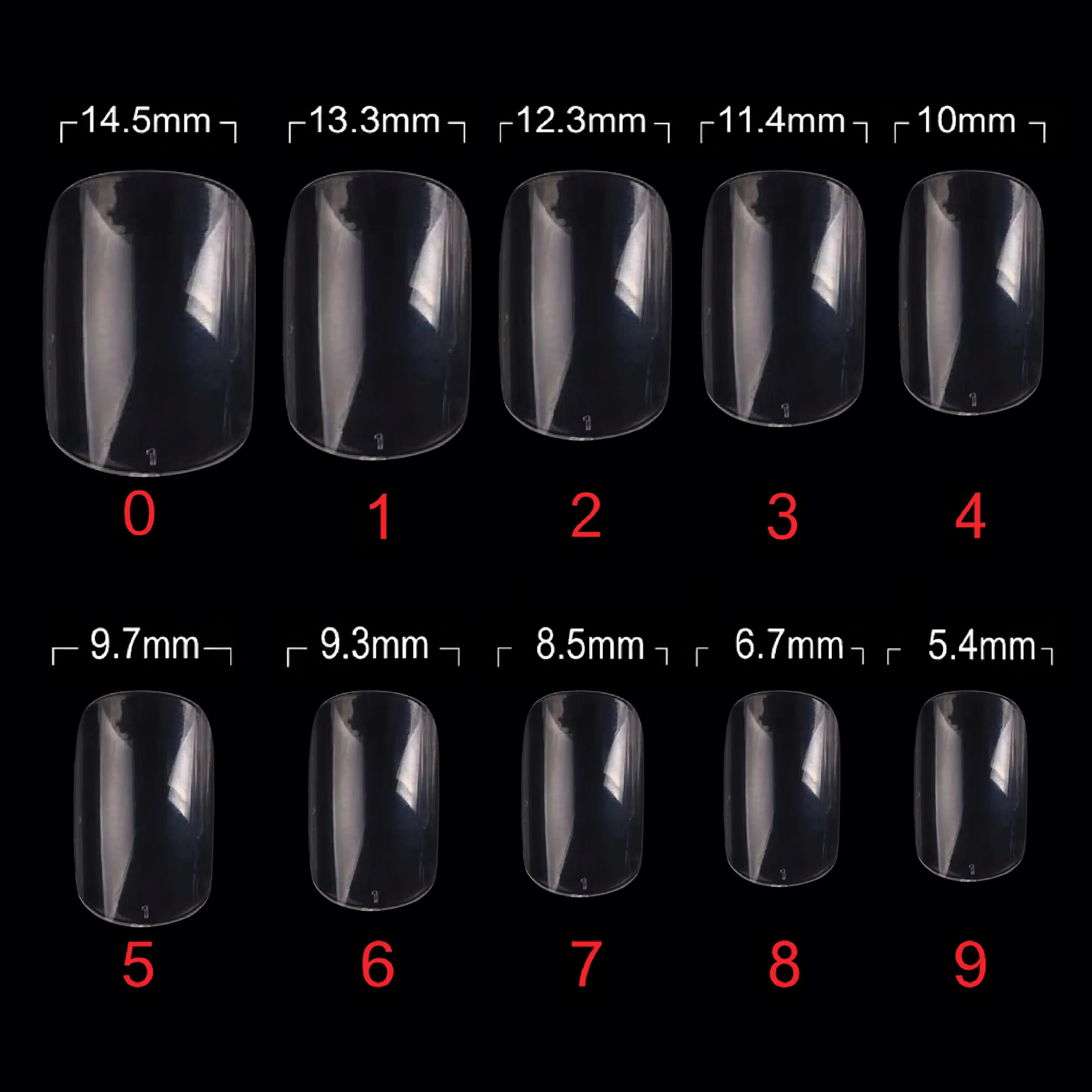 PKT 500pcs Short Full Cover Nail Tips Clear
