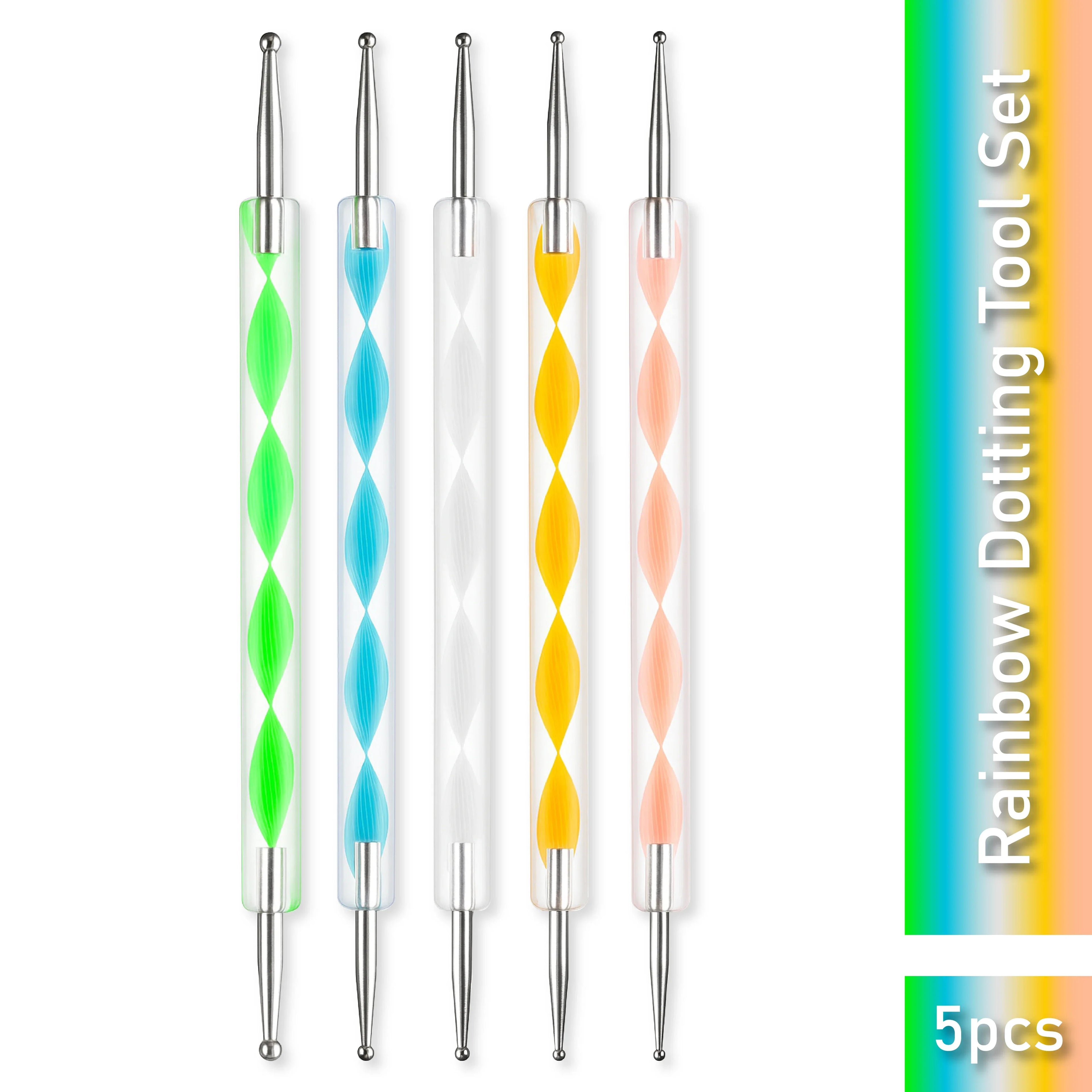 Rainbow Nail Dotting Tool Set 5Pc