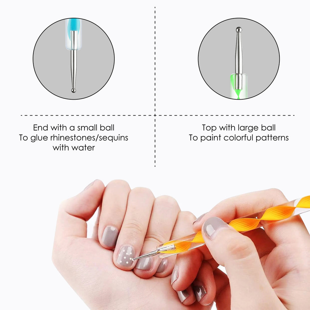 Rainbow Nail Dotting Tool Set 5Pc