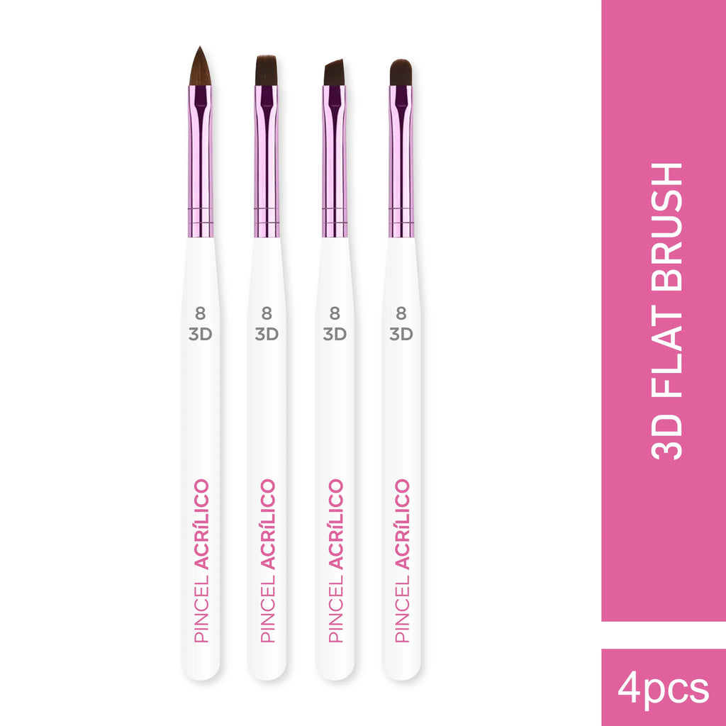 White Gel Brush Set 4Pcs