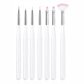 White Nail Art Brush Set 7 Pcs