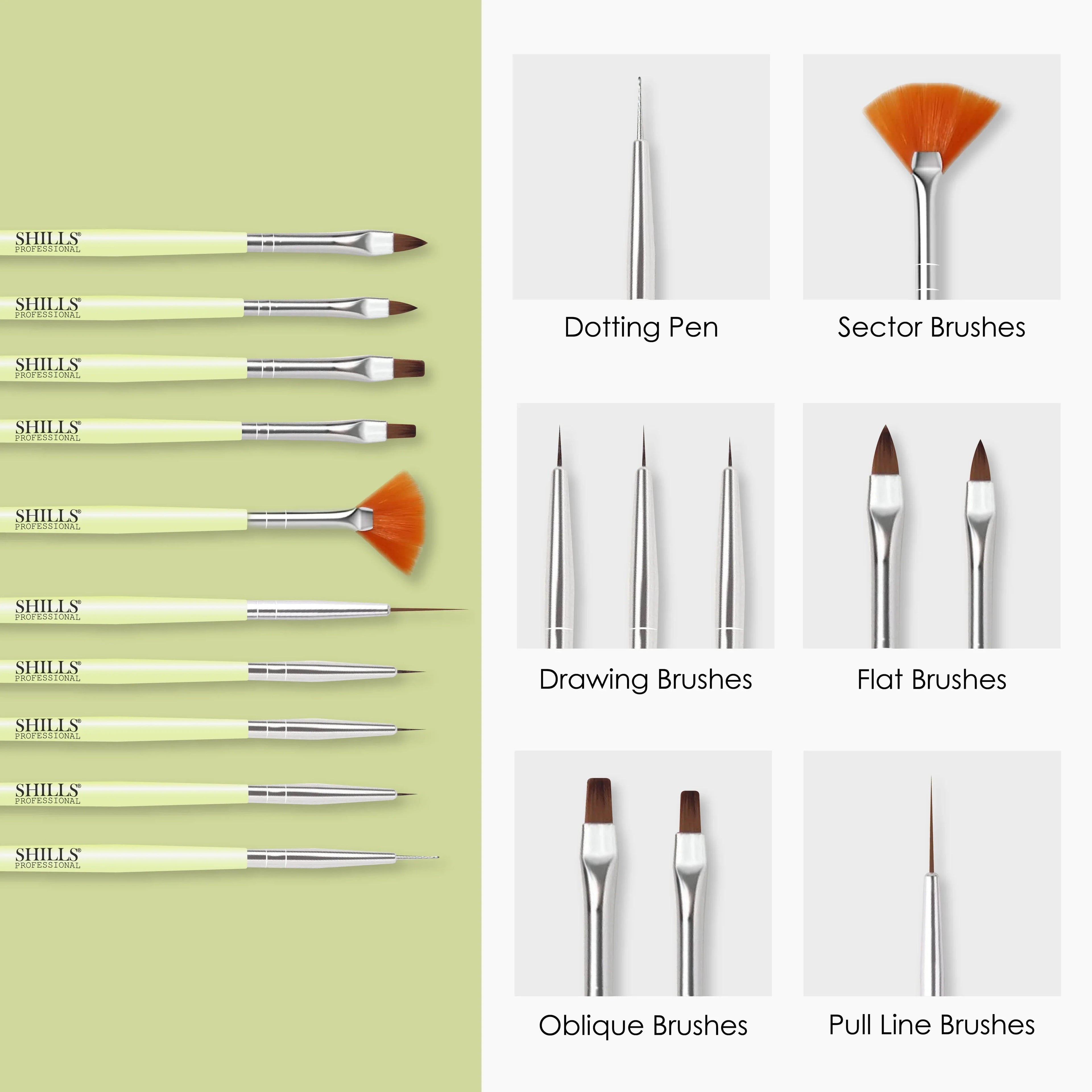 Green Nail Art Brush