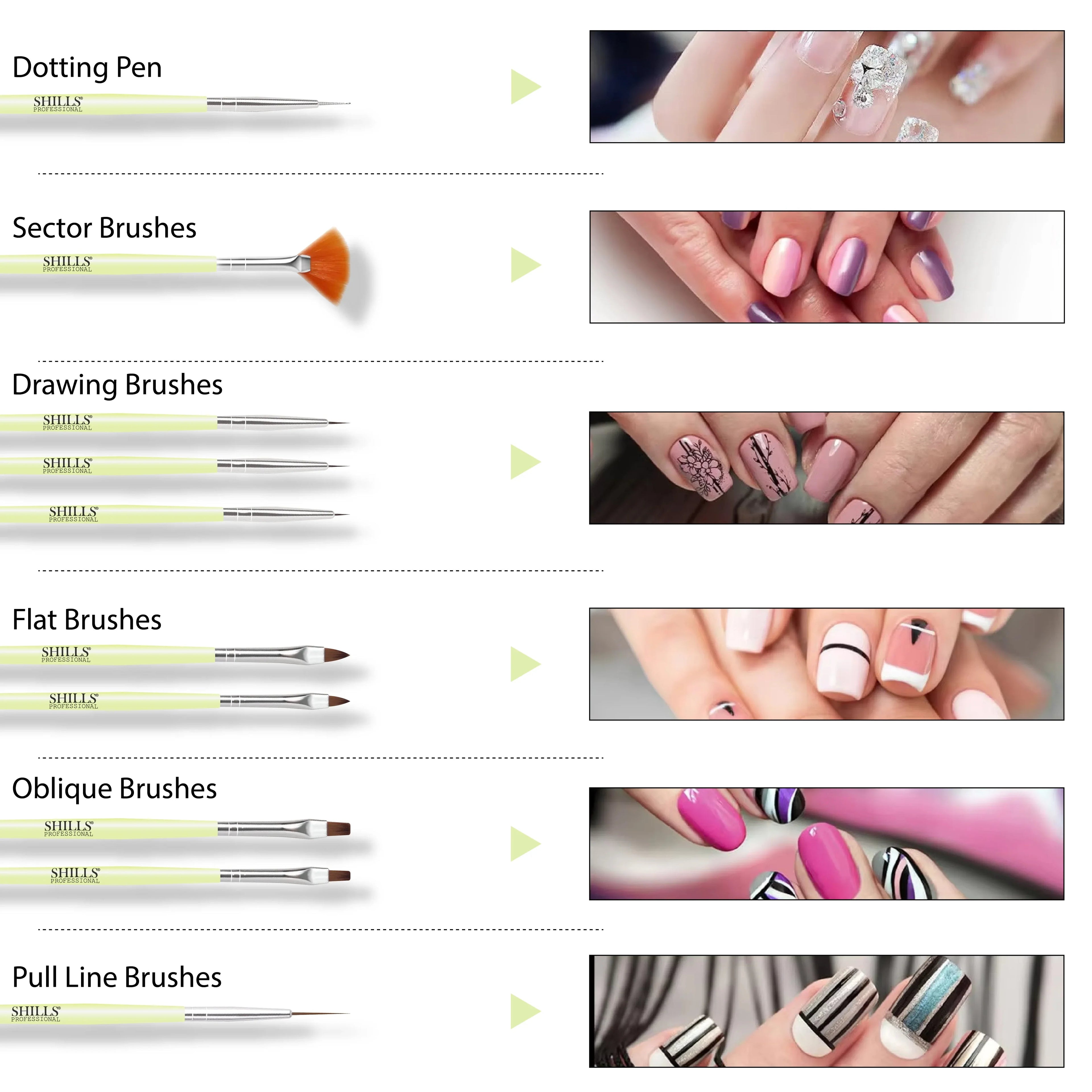 Green Nail Art Brush