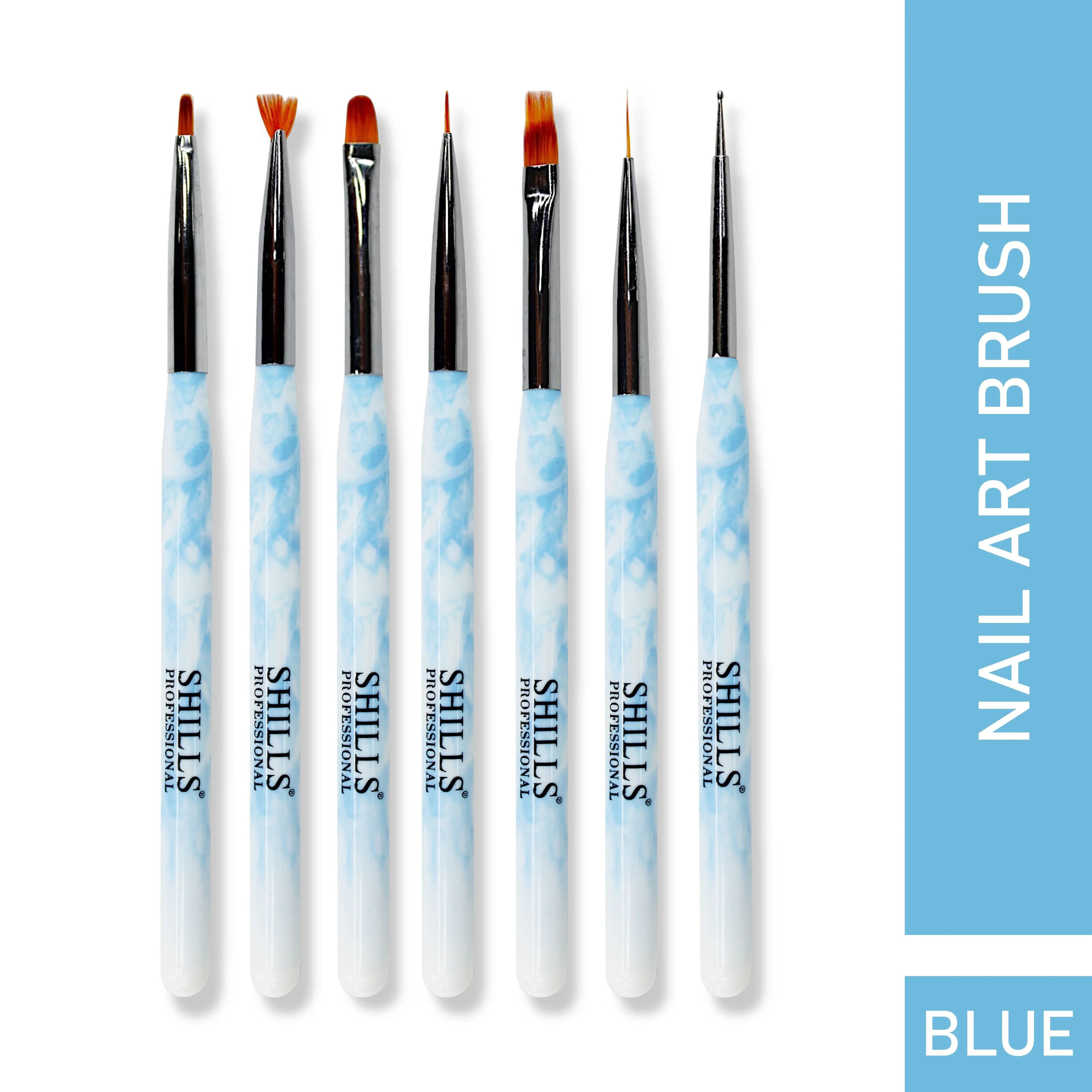 Nail Art Brush Set 7 Pcs Sky Blue