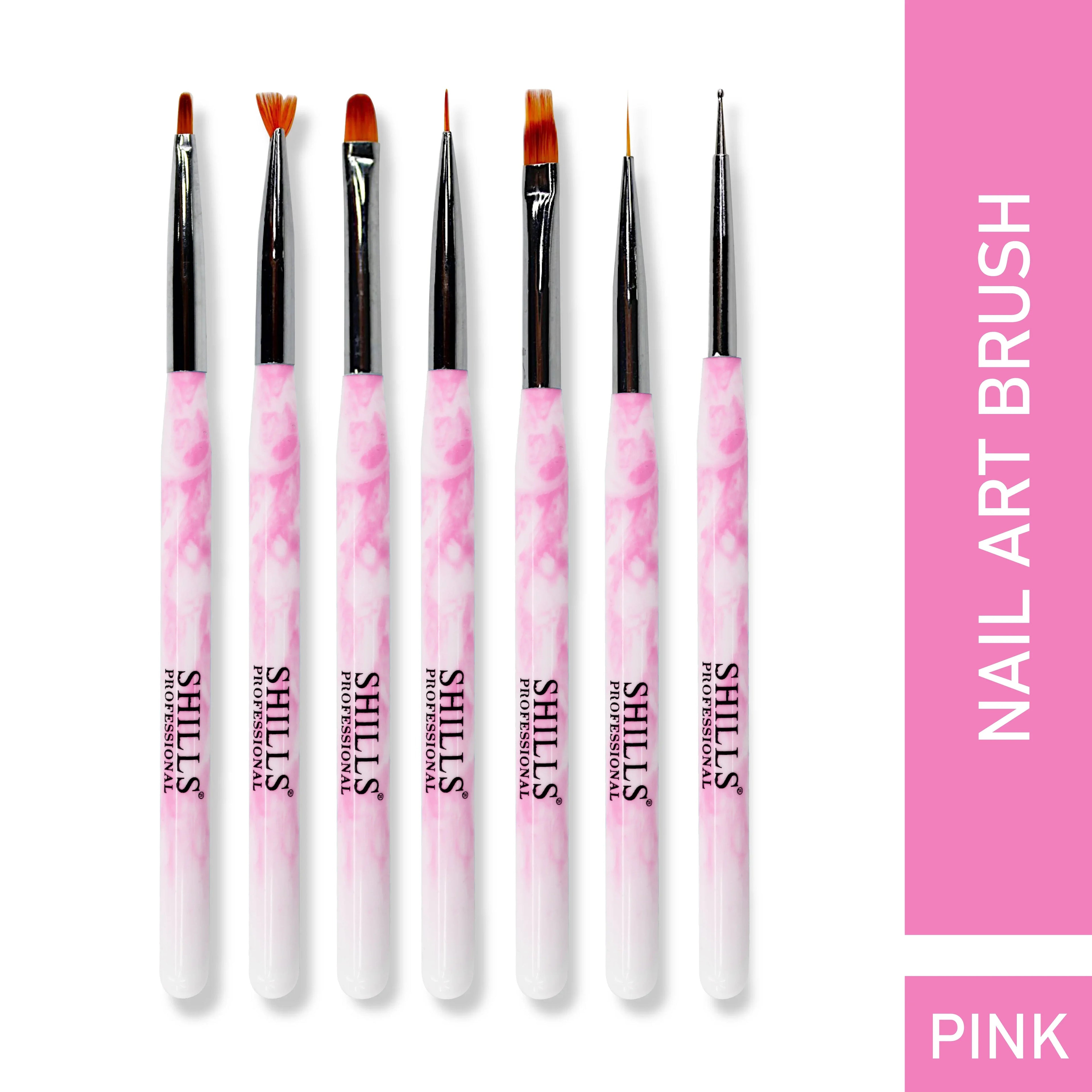 Nail Art Brush Set 7 Pcs Pink