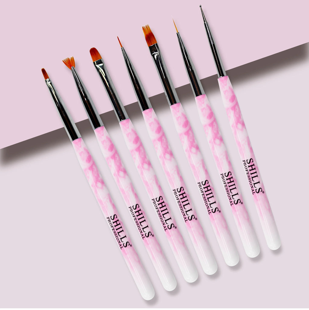 Nail Art Brush Set 7 Pcs Pink