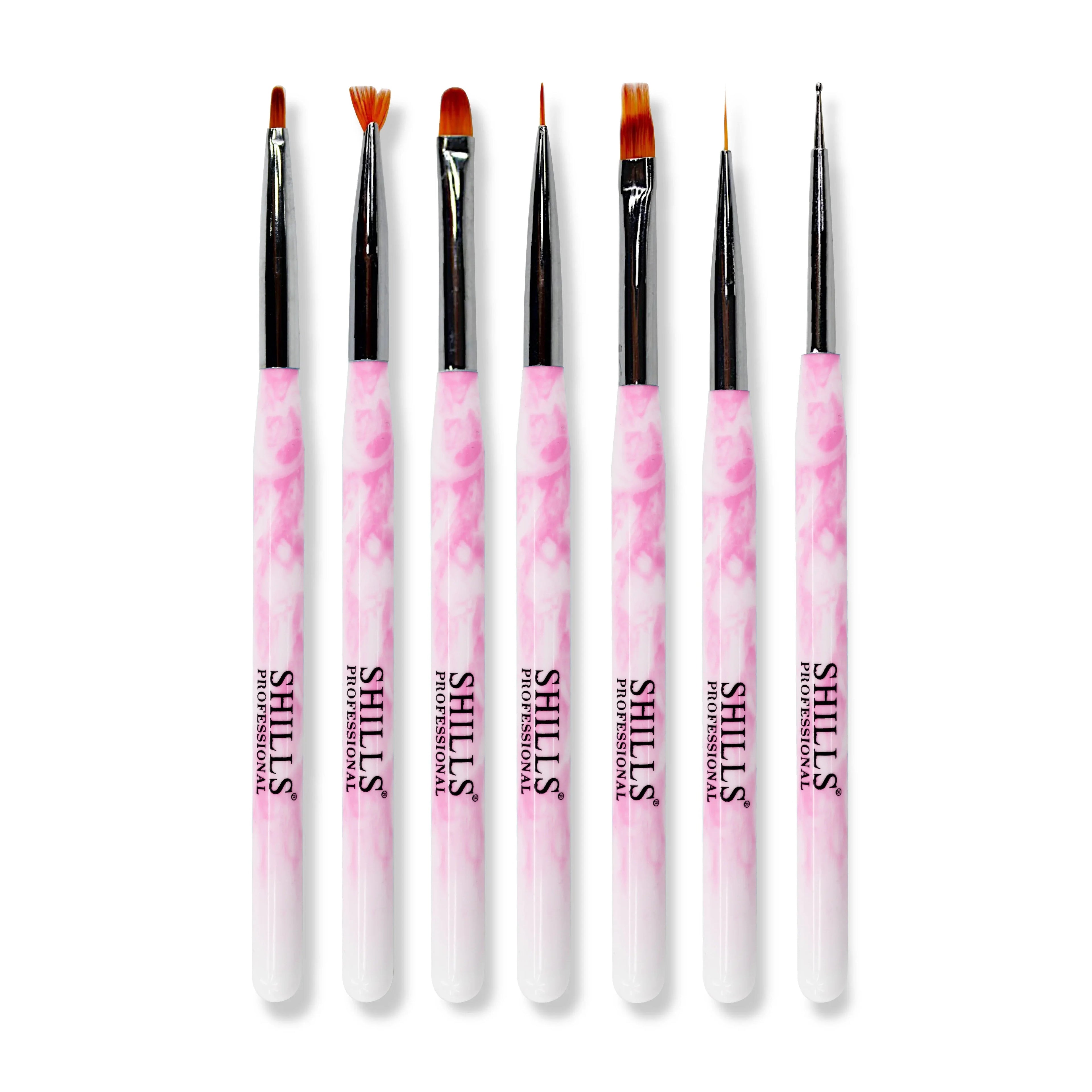 Nail Art Brush Set 7 Pcs Pink