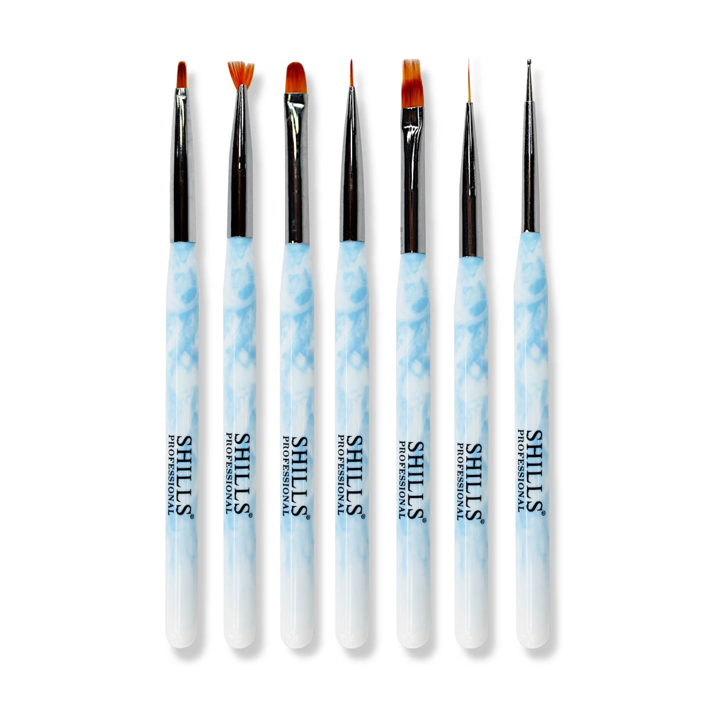 Nail Art Brush Set 7 Pcs Sky Blue