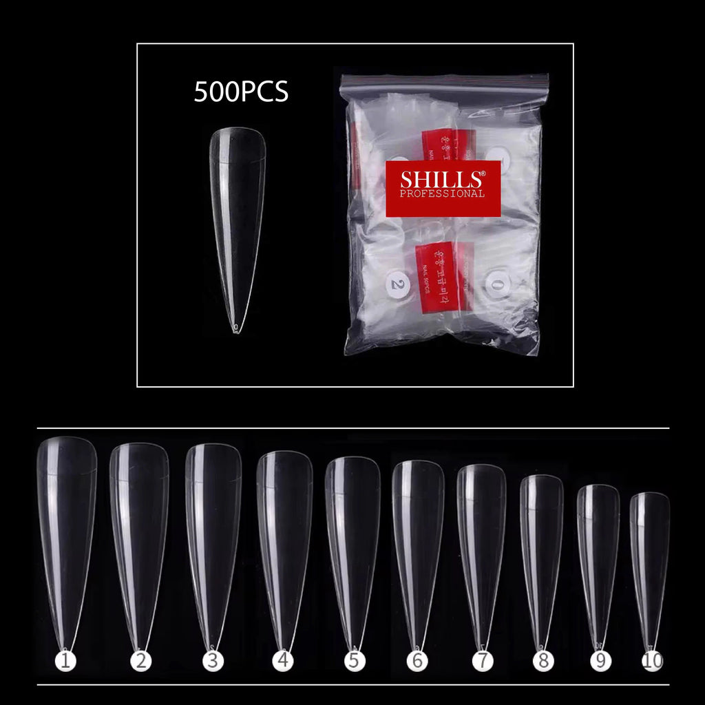 PKT 500pcs StilettoTips Clear