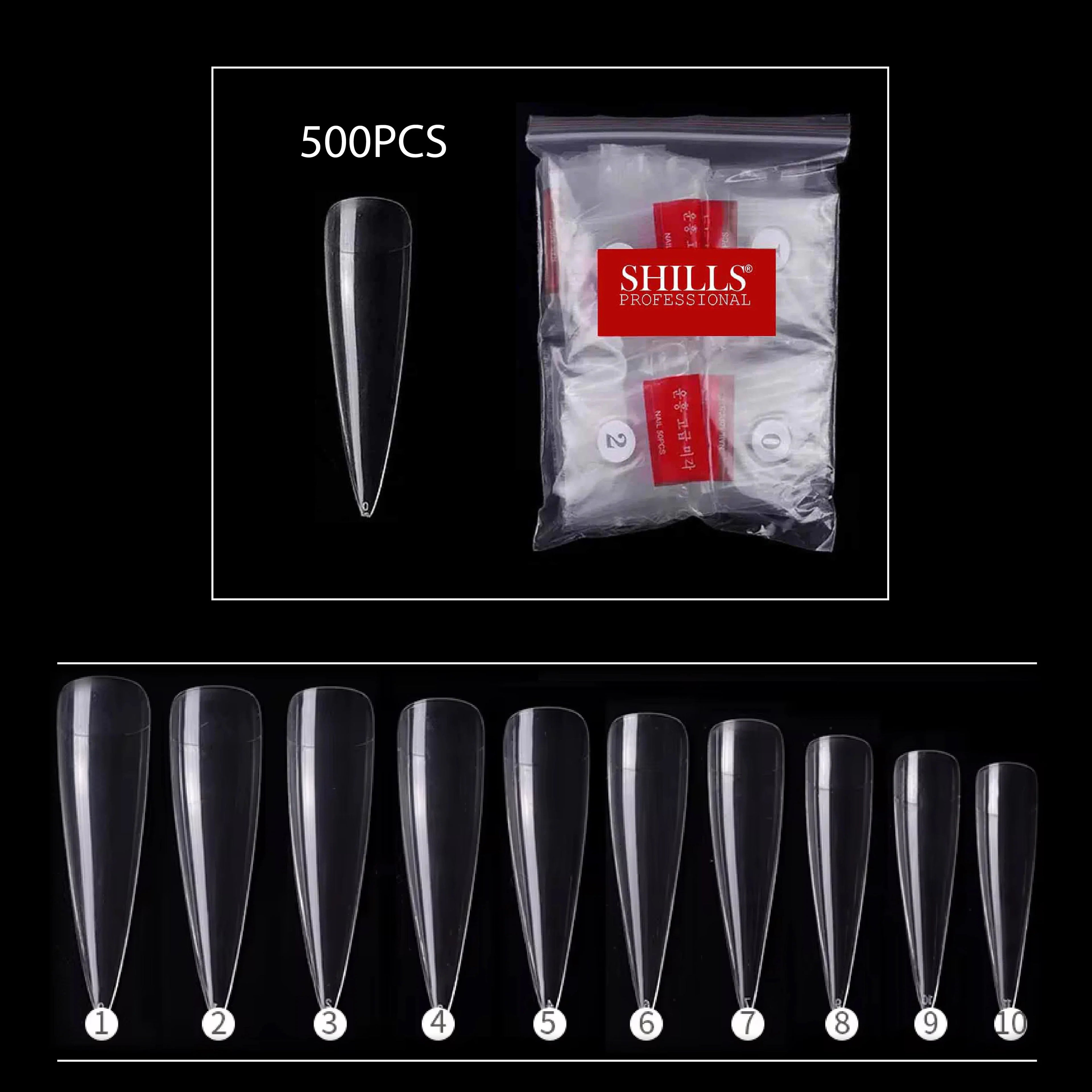 PKT 500pcs StilettoTips Clear