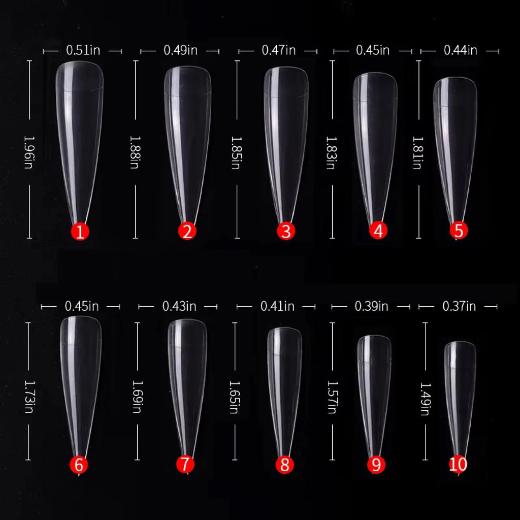 PKT 500pcs StilettoTips Clear