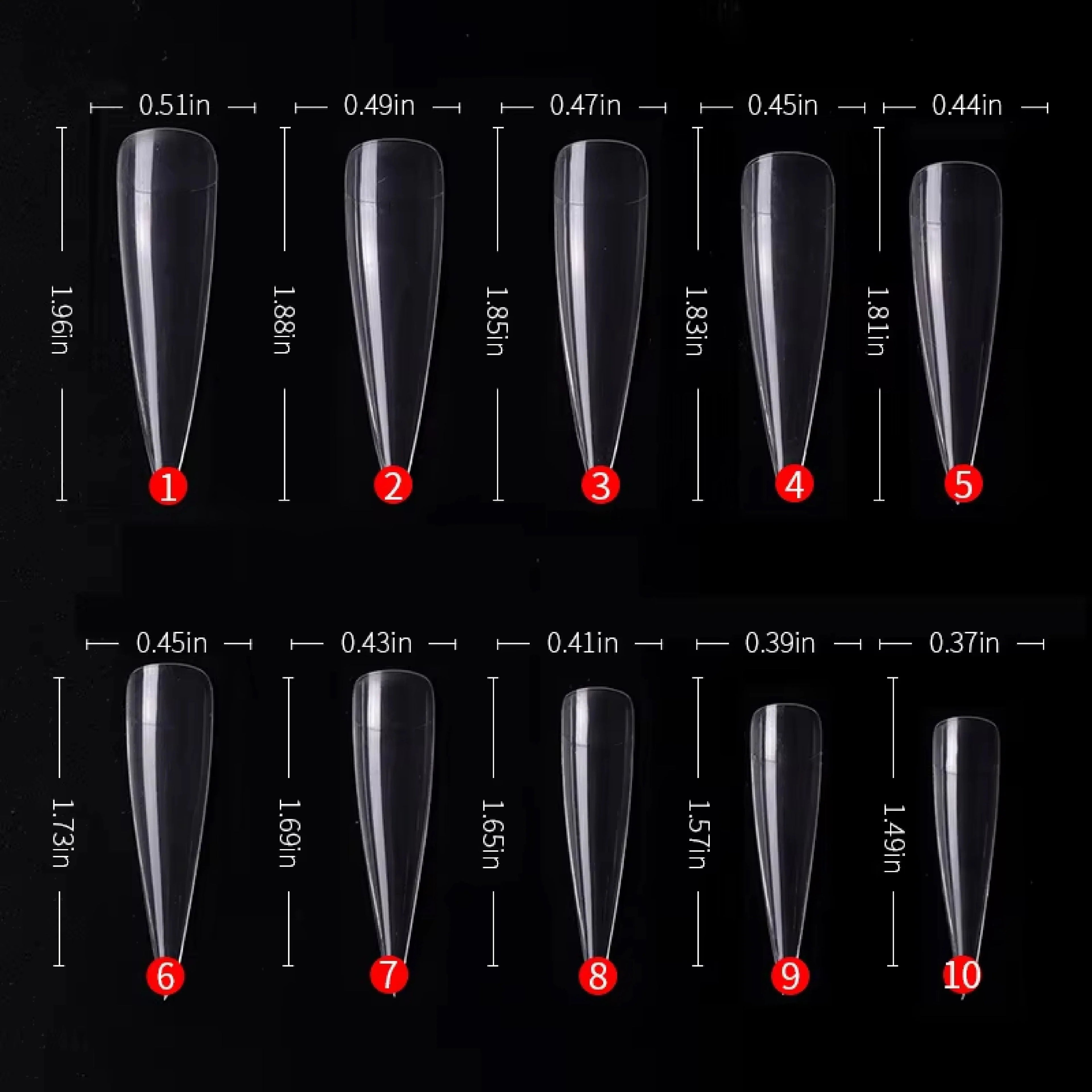 PKT 500pcs StilettoTips Clear