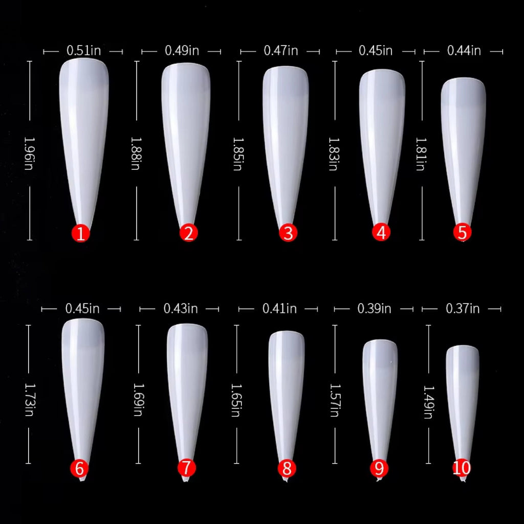 PKT 500pcs Stiletto Tips Natural