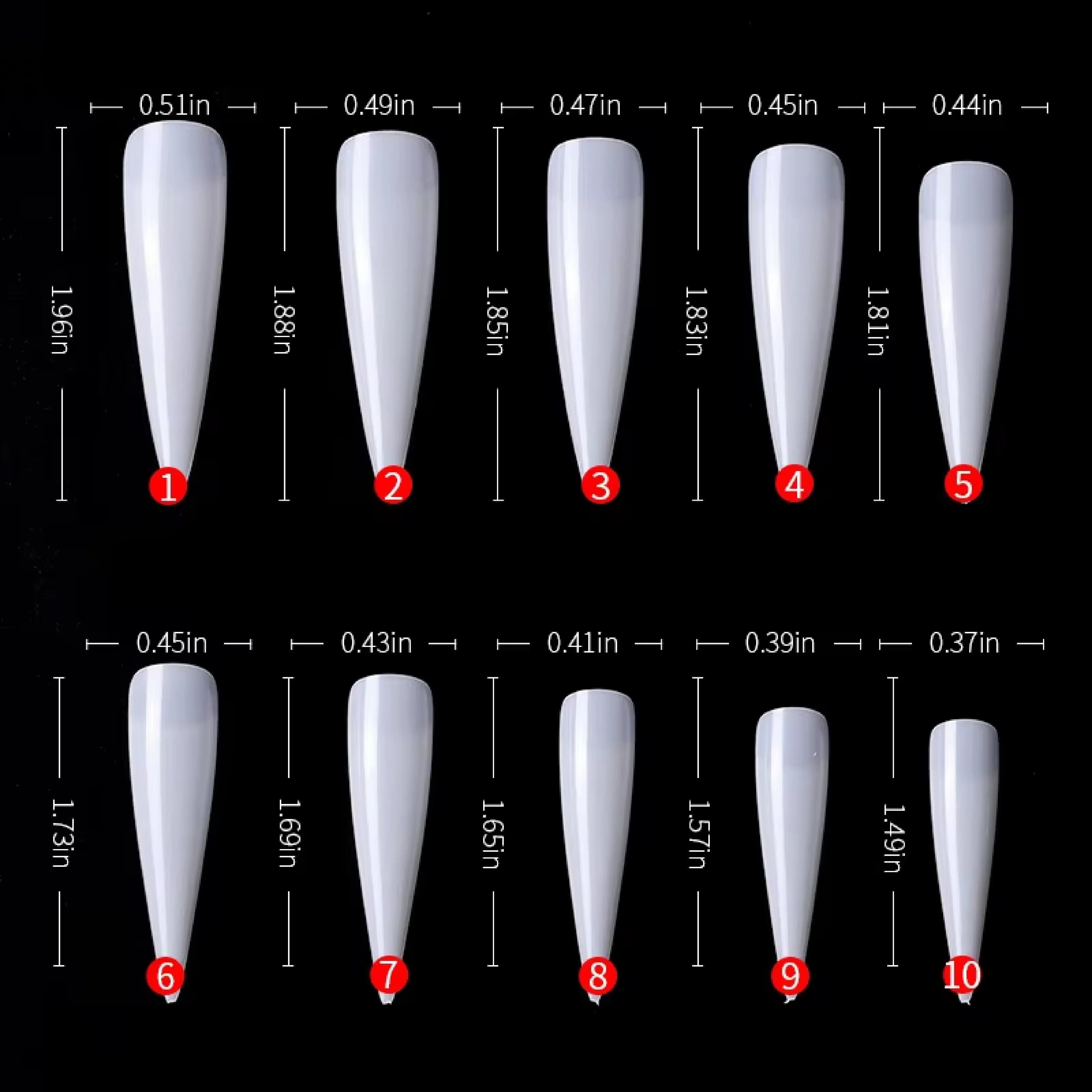 PKT 500pcs Stiletto Tips Natural