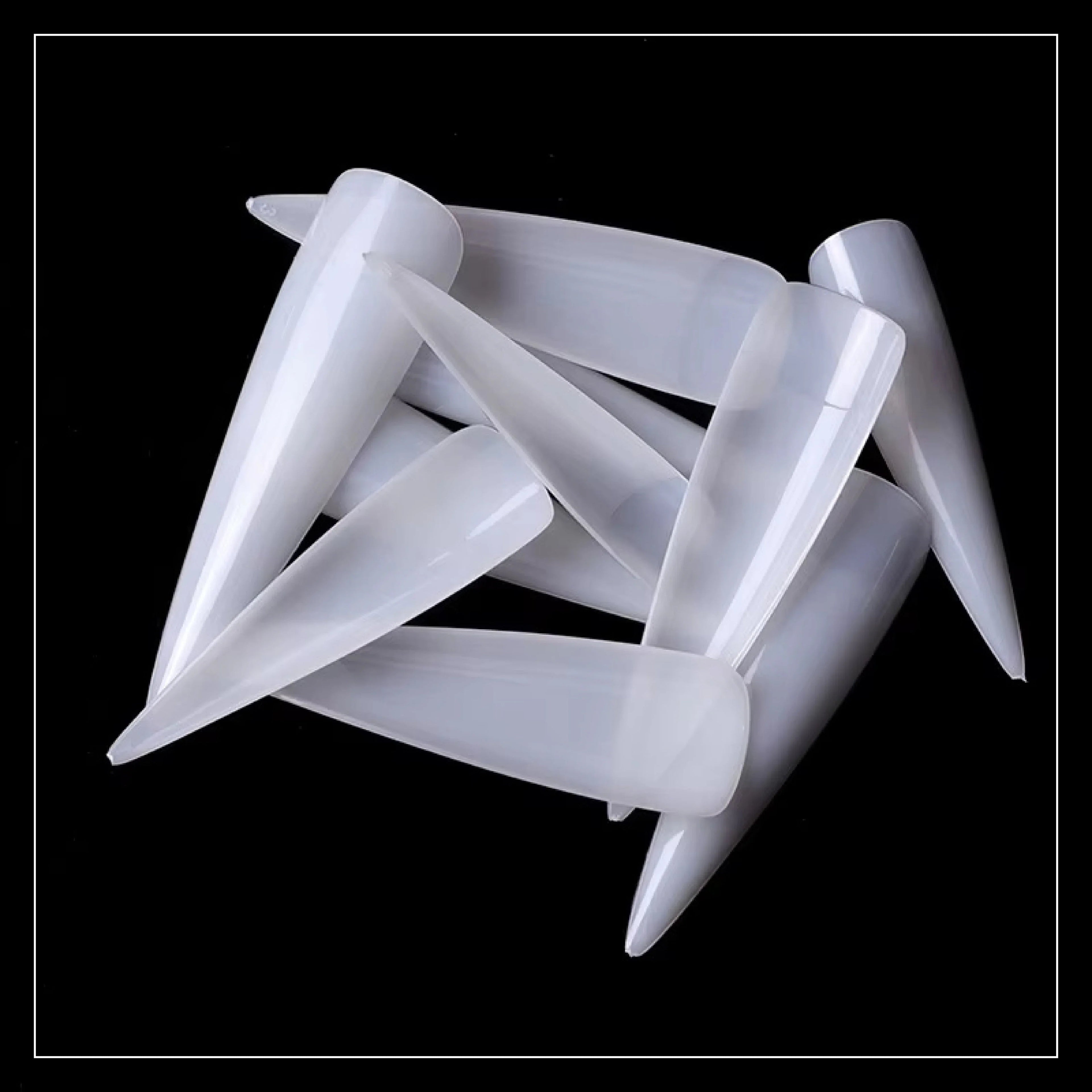 PKT 500pcs Stiletto Tips Natural