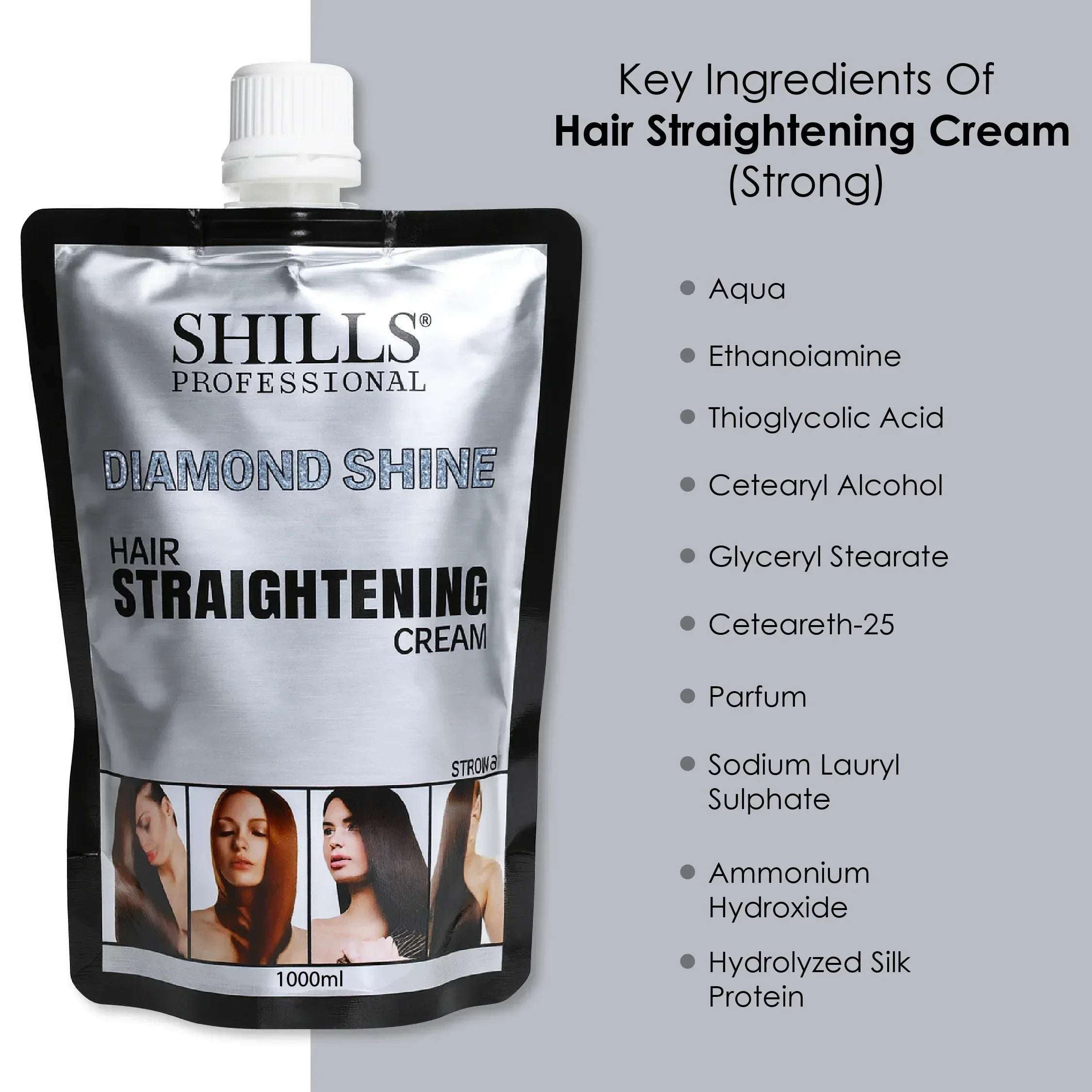 Diamond Shine Hair Straightening Cream 1000ml (Strong)