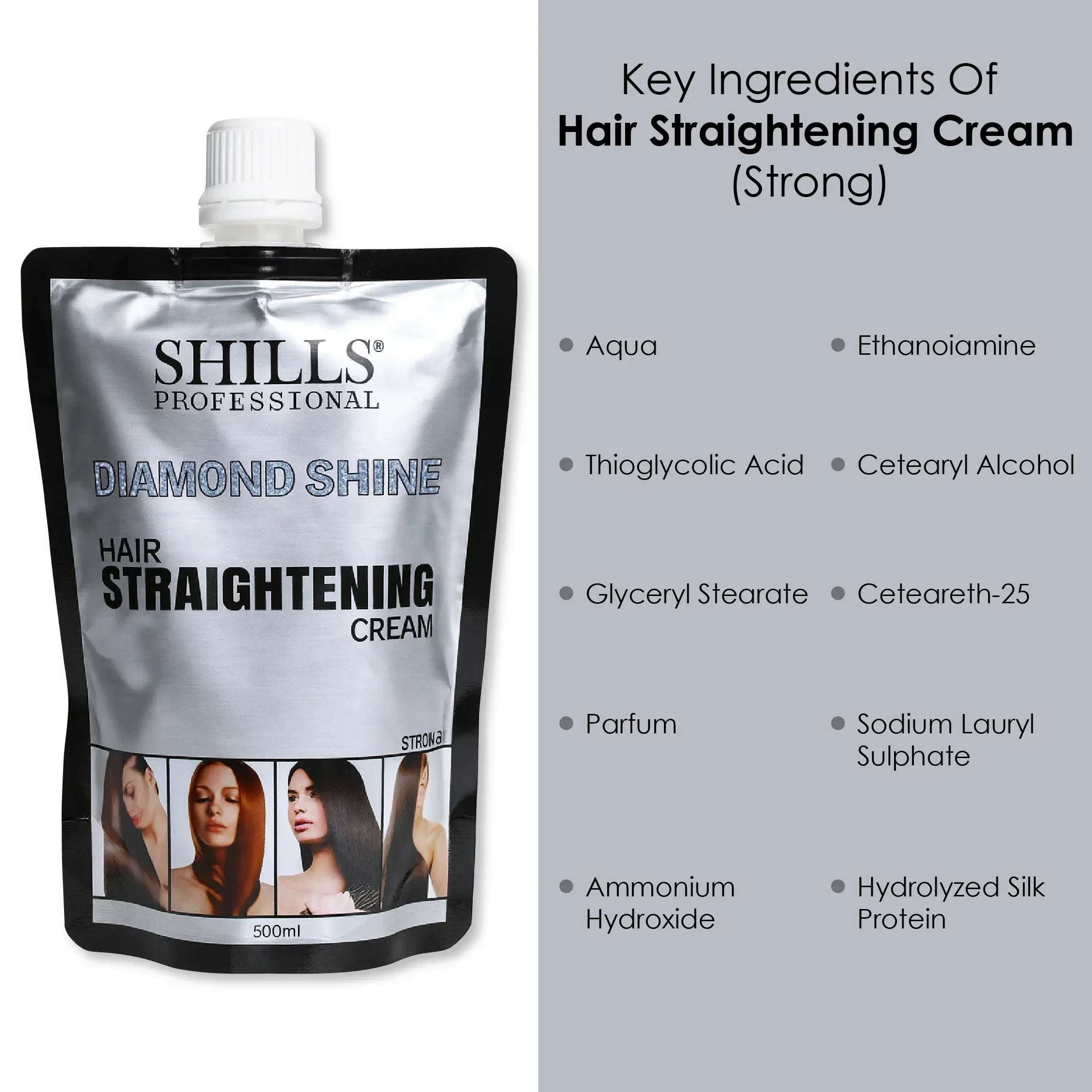 Diamond Shine Hair Straightening Cream 500ml (Strong)