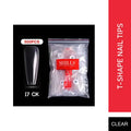 PKT 500pcs T-Shape Nail Tips Clear